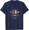 Patriotic Honey Badger USA Flag July 4th Independence Day T-Shirt - Navy Blue