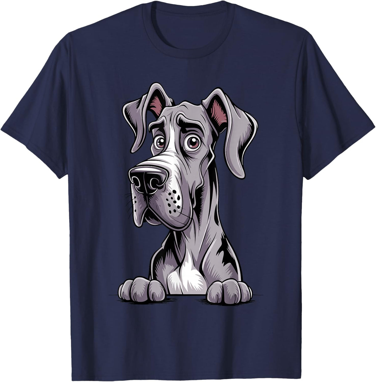 Funny Great Dane Art for Men Women Kids Great Dane Lovers T-Shirt - Navy Blue