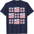 Patriotic Quilt USA Flag Quilter 4th July Quilting Sewing T-Shirt - Navy Blue