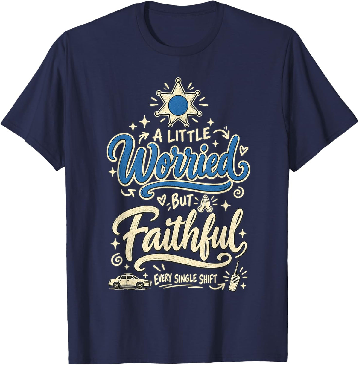 Police Wife Officer Wife Law Enforcement Family Support T-Shirt - Navy Blue