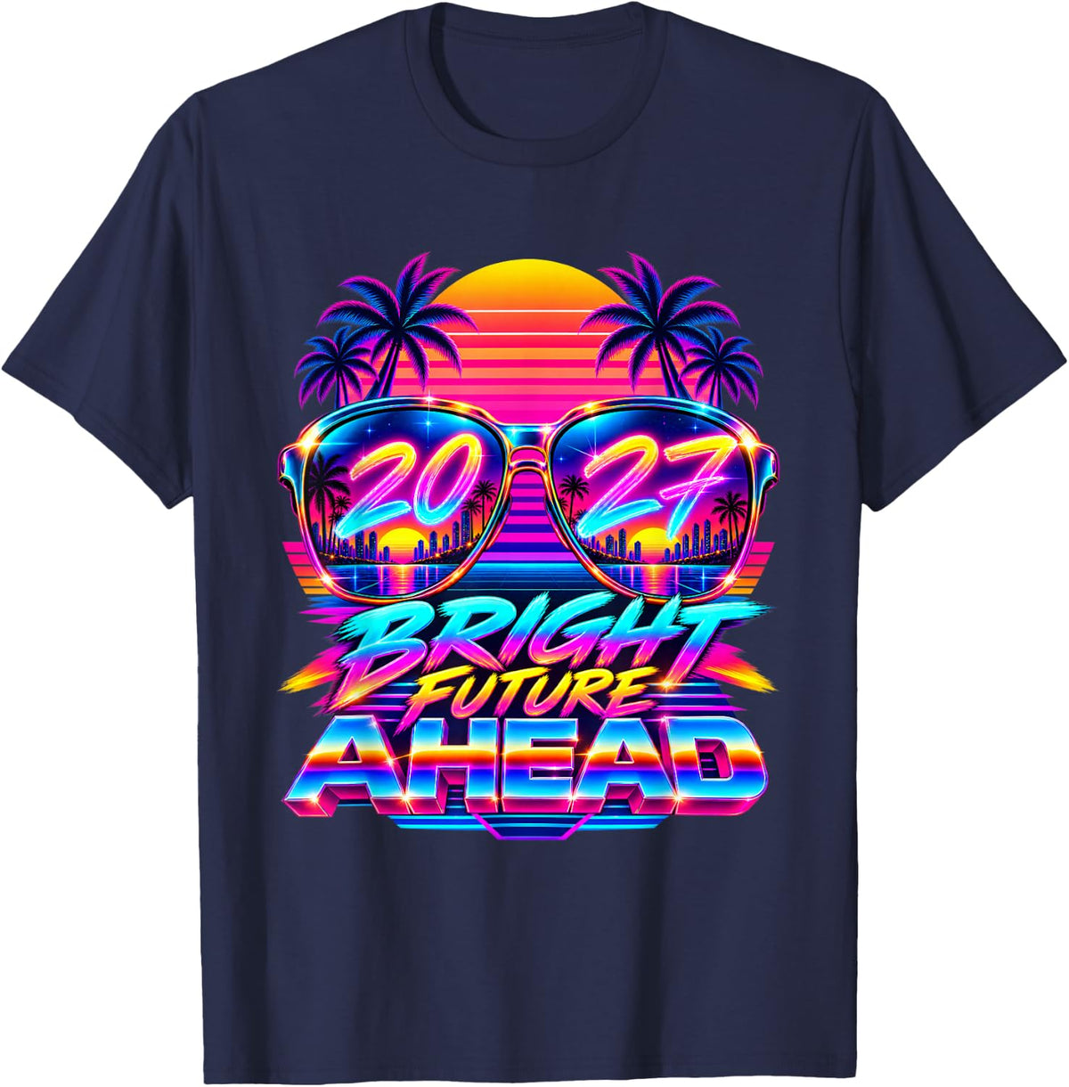 2026 New Years Eve NYE Countdown to 2027 Bright Future Ahead T-Shirt - Navy Blue