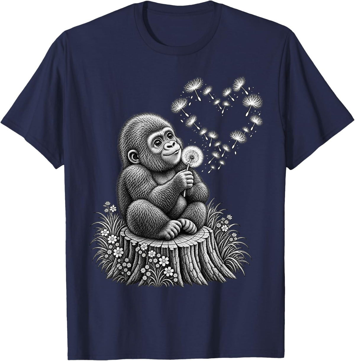 Great Dane Animal Art Portrait Wildlife Forest Men Women T-Shirt - Navy Blue