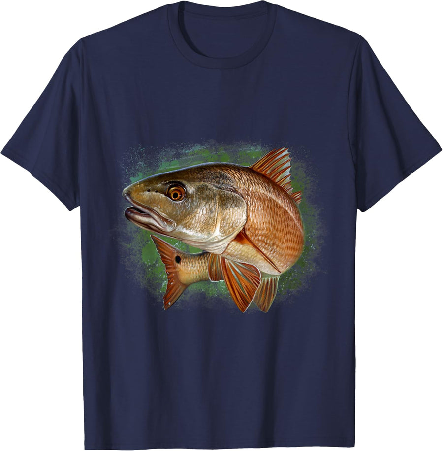 Redfish T-Shirt | Red Drum Fish Shirt T-Shirt - Navy Blue