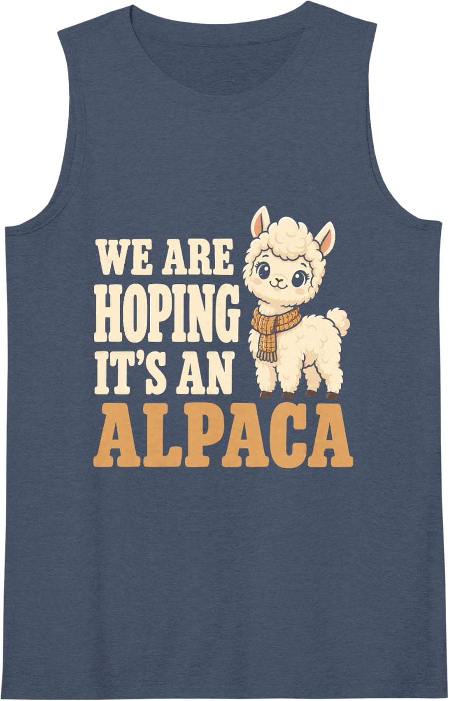 Women's Pregnancy Announcement - Alpaca Sleeveless Tank Top - Navy Blue
