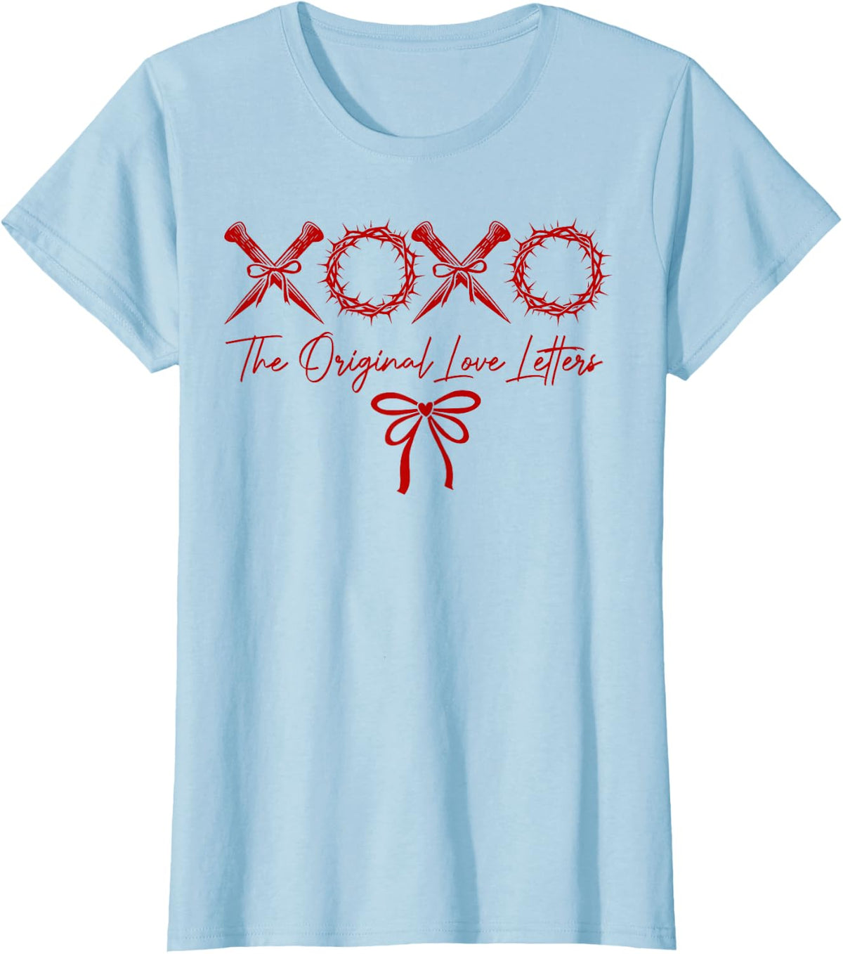 XOXO The Original Love Letters Christian Valentine’s Day T-Shirt - Baby Blue