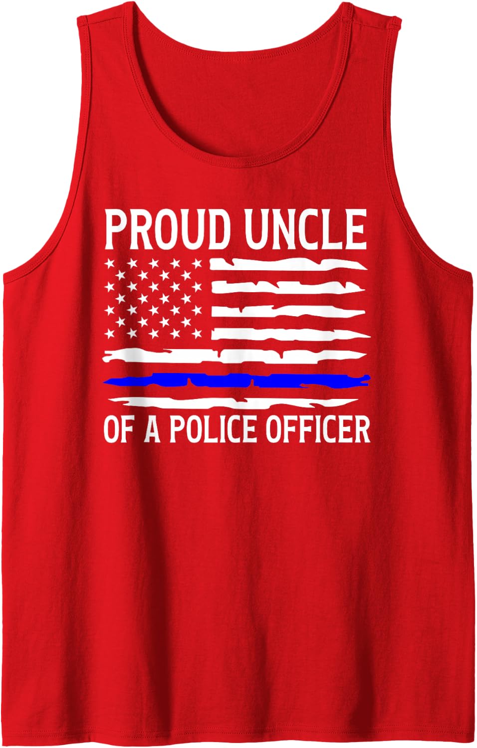 Men's Proud Uncle of A Police Officer Uncle Police Uncle Sleeveless Tank Top - Red