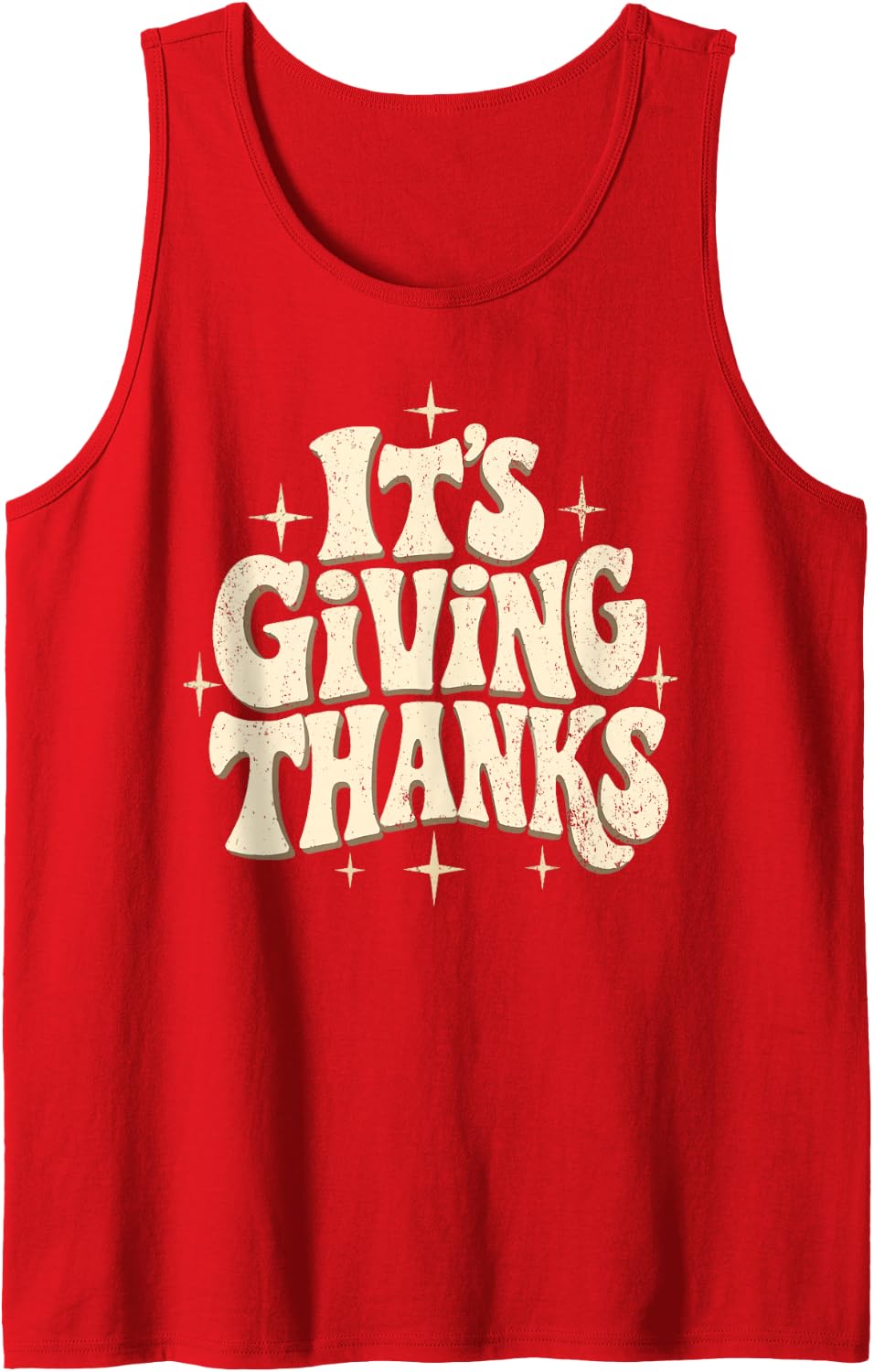 Its Giving Thanks Retro Thanksgiving Gratitude Design Tank Top - Red