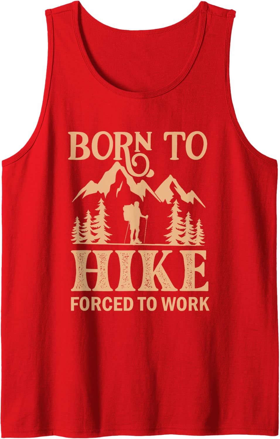 Born to Hike Hiking Hiker Mountain Sleeveless Tank Top - Red