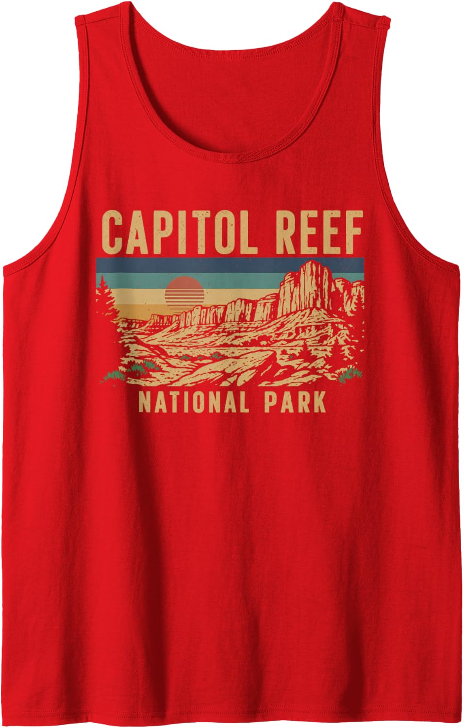 Capitol Reef National Park for Hikers Campers Nature Lovers Sleeveless Tank Top - Red