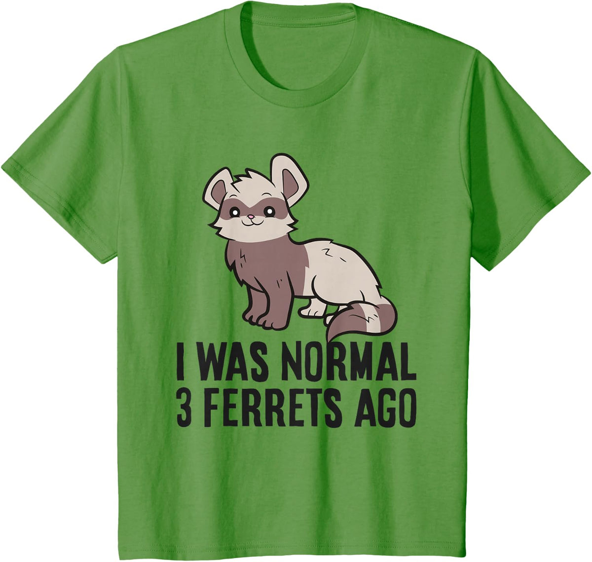 I Was Normal 3 Ferrets Ago Pet Ferrets Ferret Mom Ferret Dad T-Shirt - Grass Green