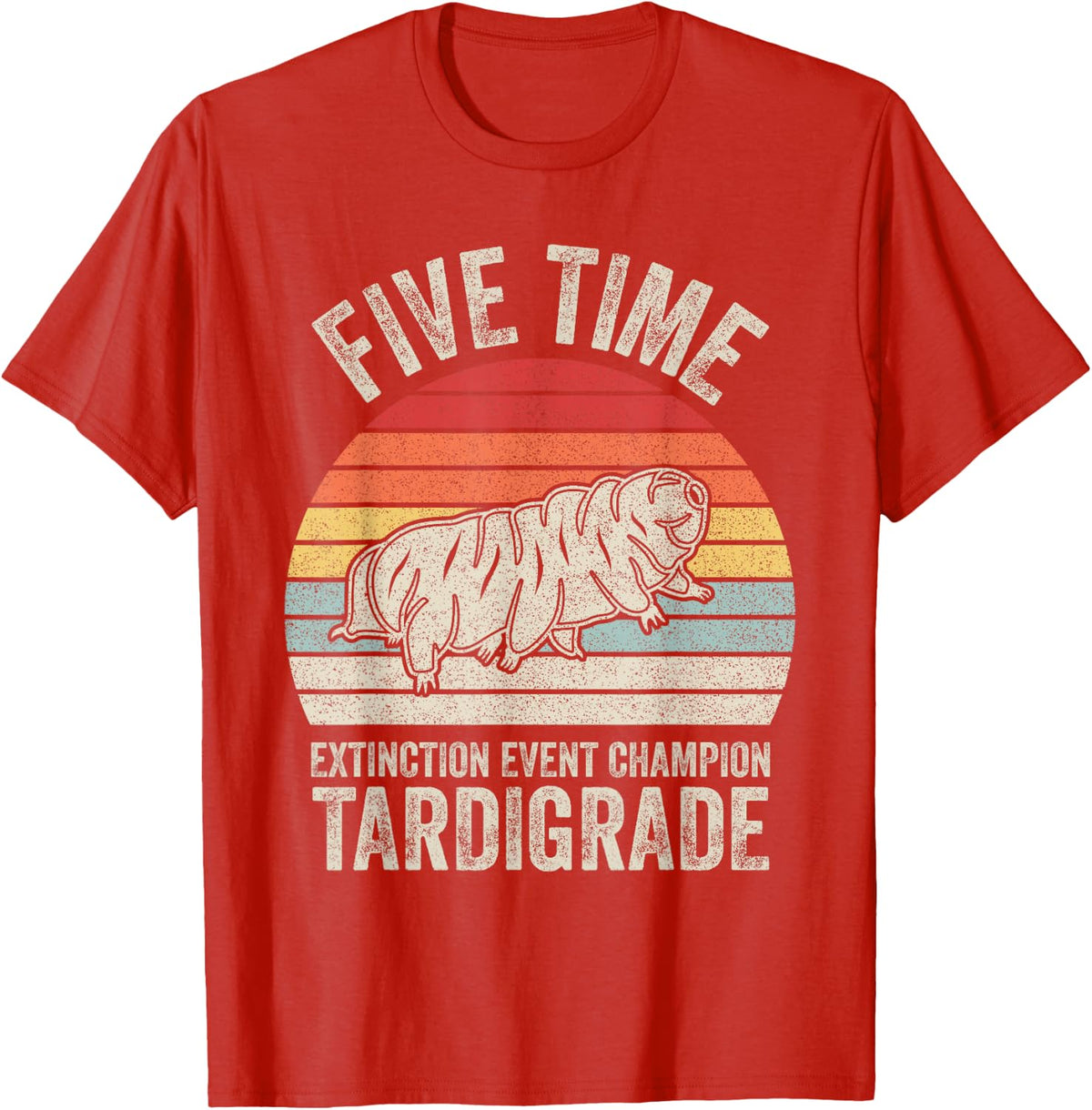 Vintage Retro Microbiology Biologist Gift Tardigrade Tee T-Shirt - Red
