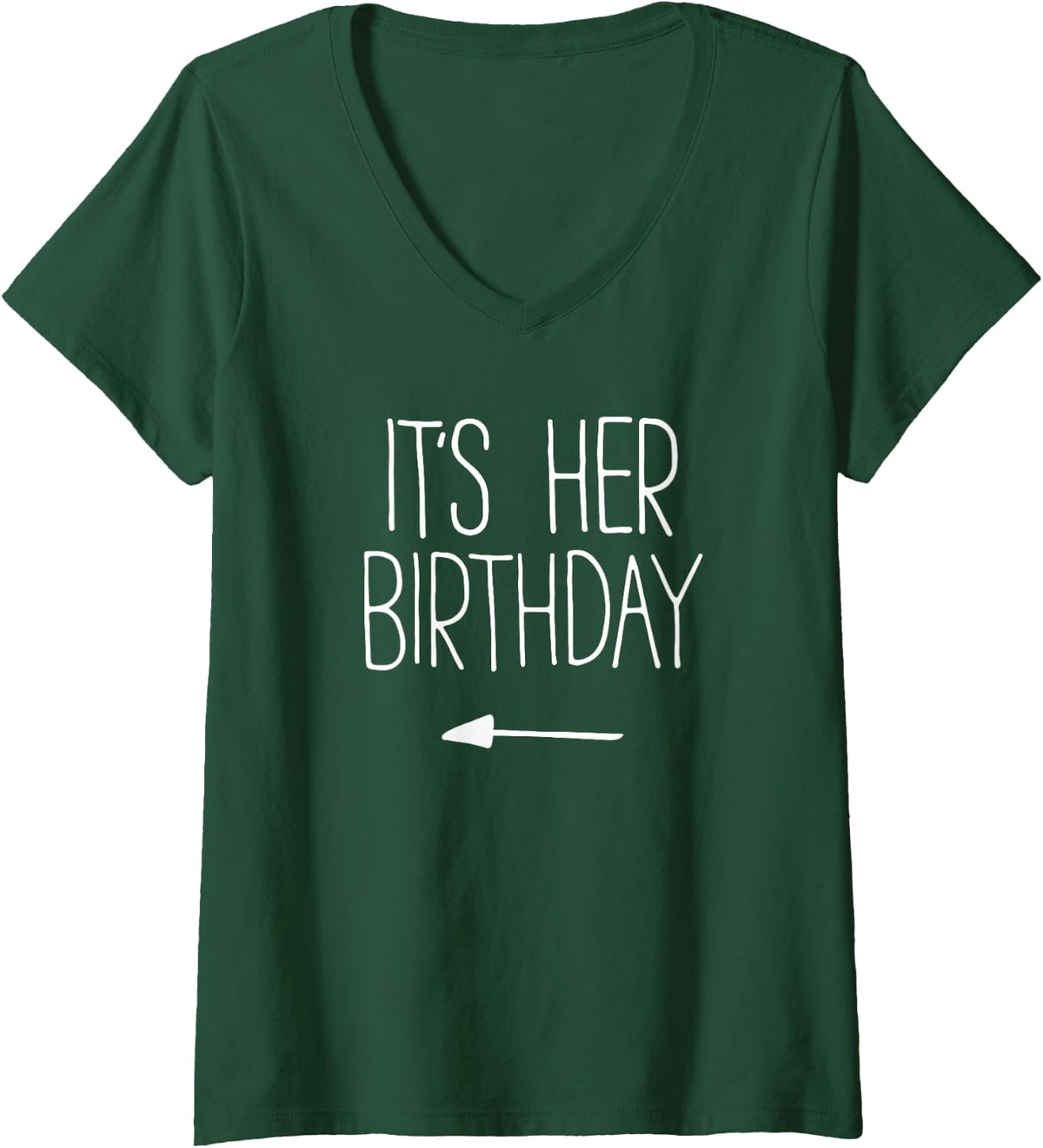 Women's It's Her Birthday Shirt Men Women Kids Boy Girl Crew Squad V-Neck T-Shirt - Dark Green