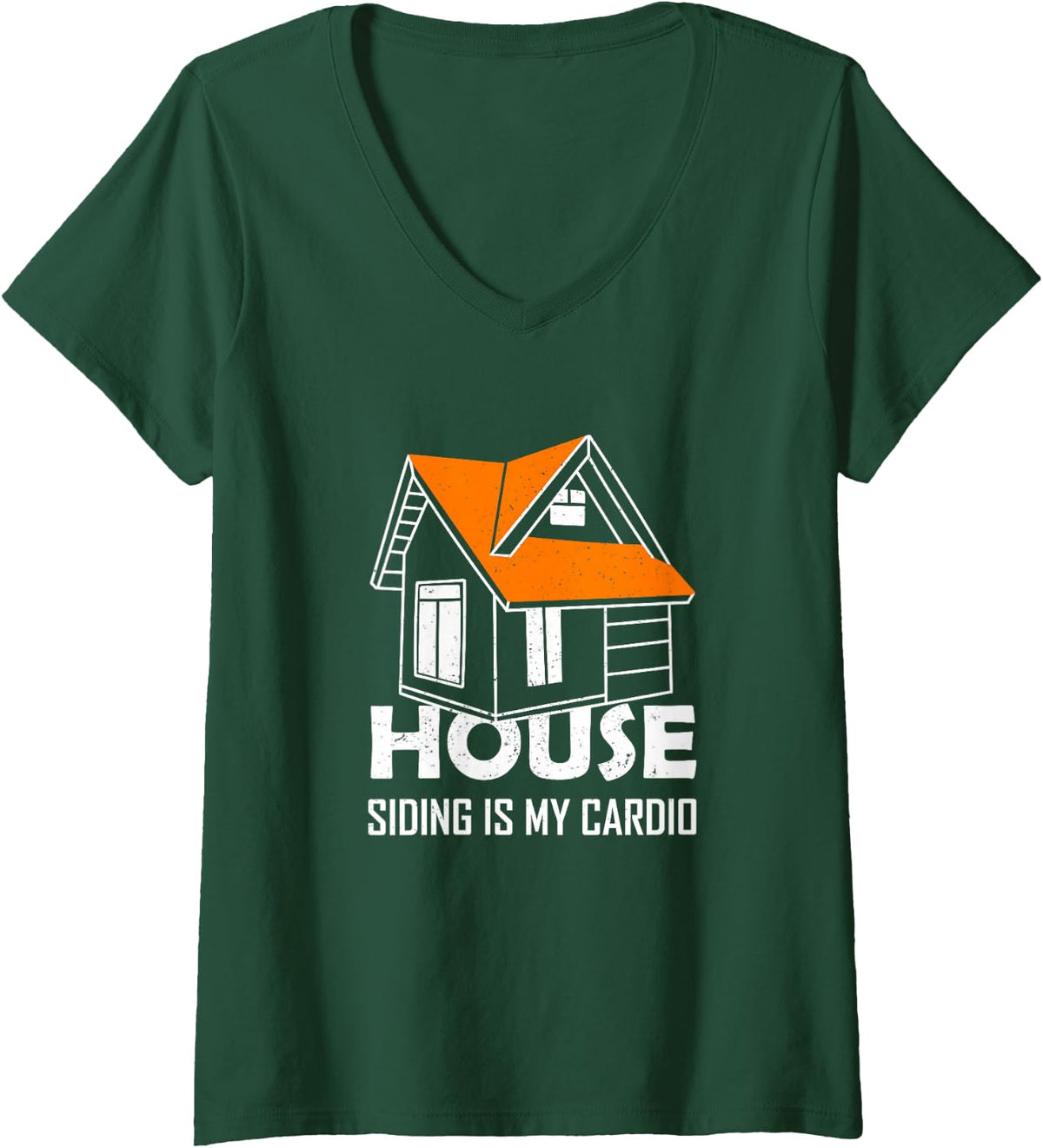 Women's House Vinyl Siding Woodwork Carpentry Exterior Architecture V-Neck T-Shirt - Dark Green