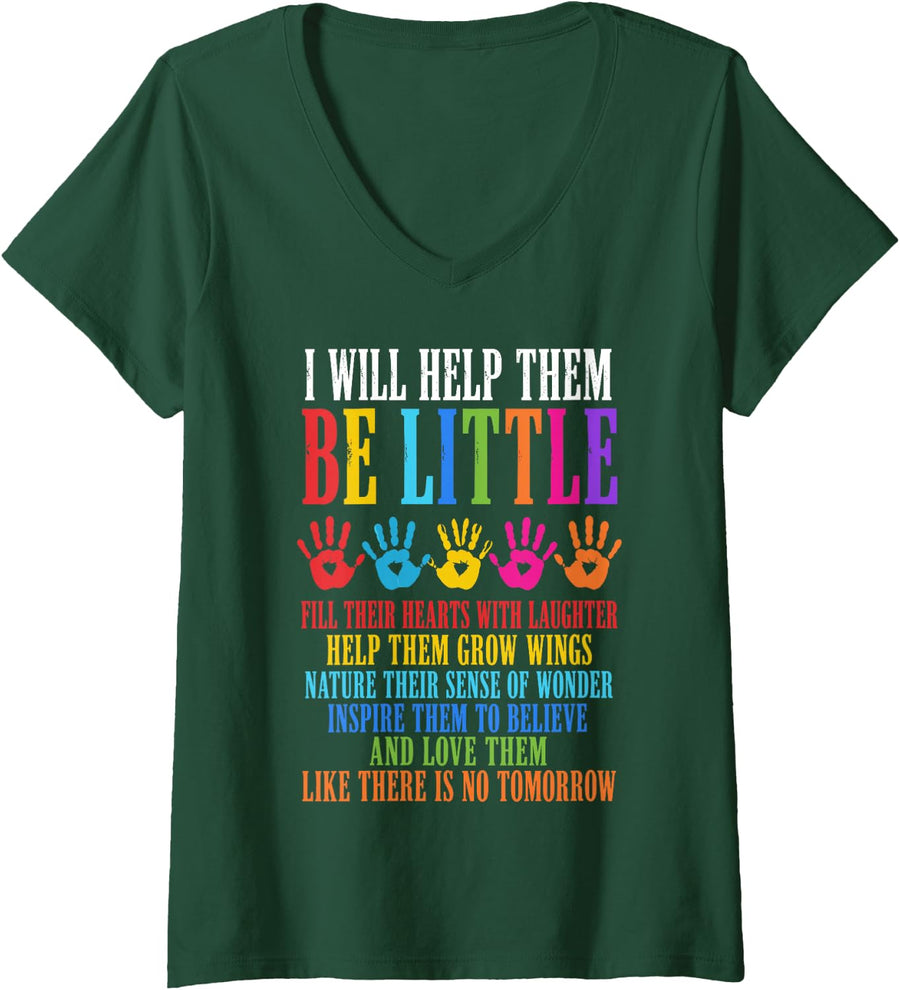 Women's Daycare Provider Art for Men Women Kids Appreciation Daycare V-Neck T-Shirt - Dark Green