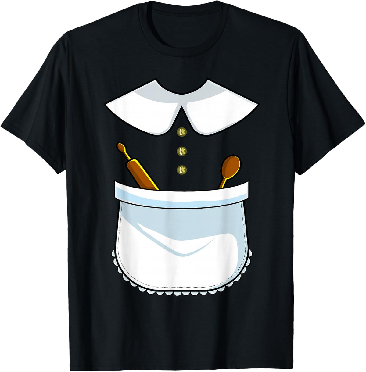 Pilgrim Costume Lady Thanksgiving Turkey Day Women Girls T-Shirt - Black