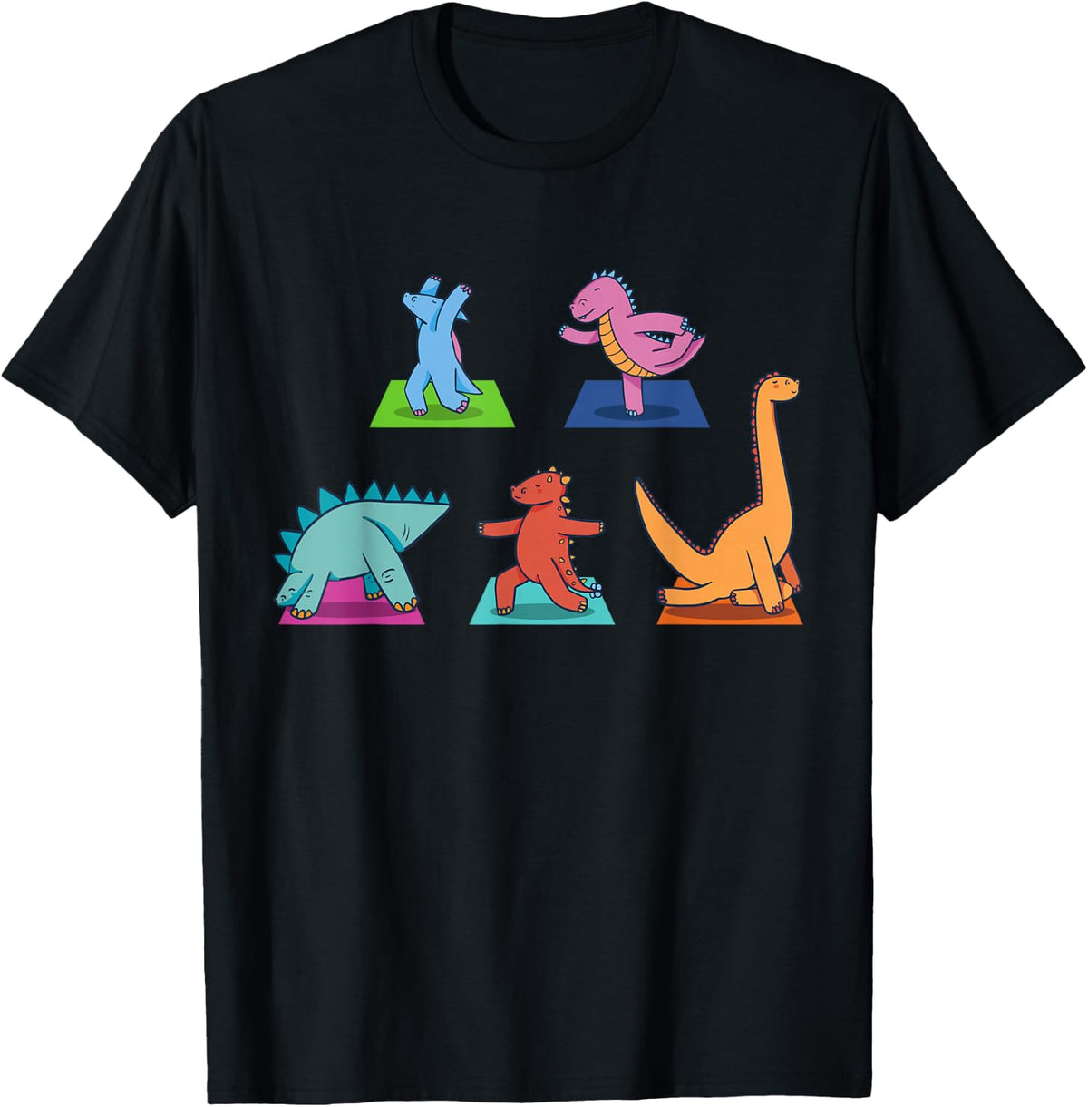 Dinosaur Yoga Outfit Meditation Namaste Dinosaur Yoga T-Shirt - Black