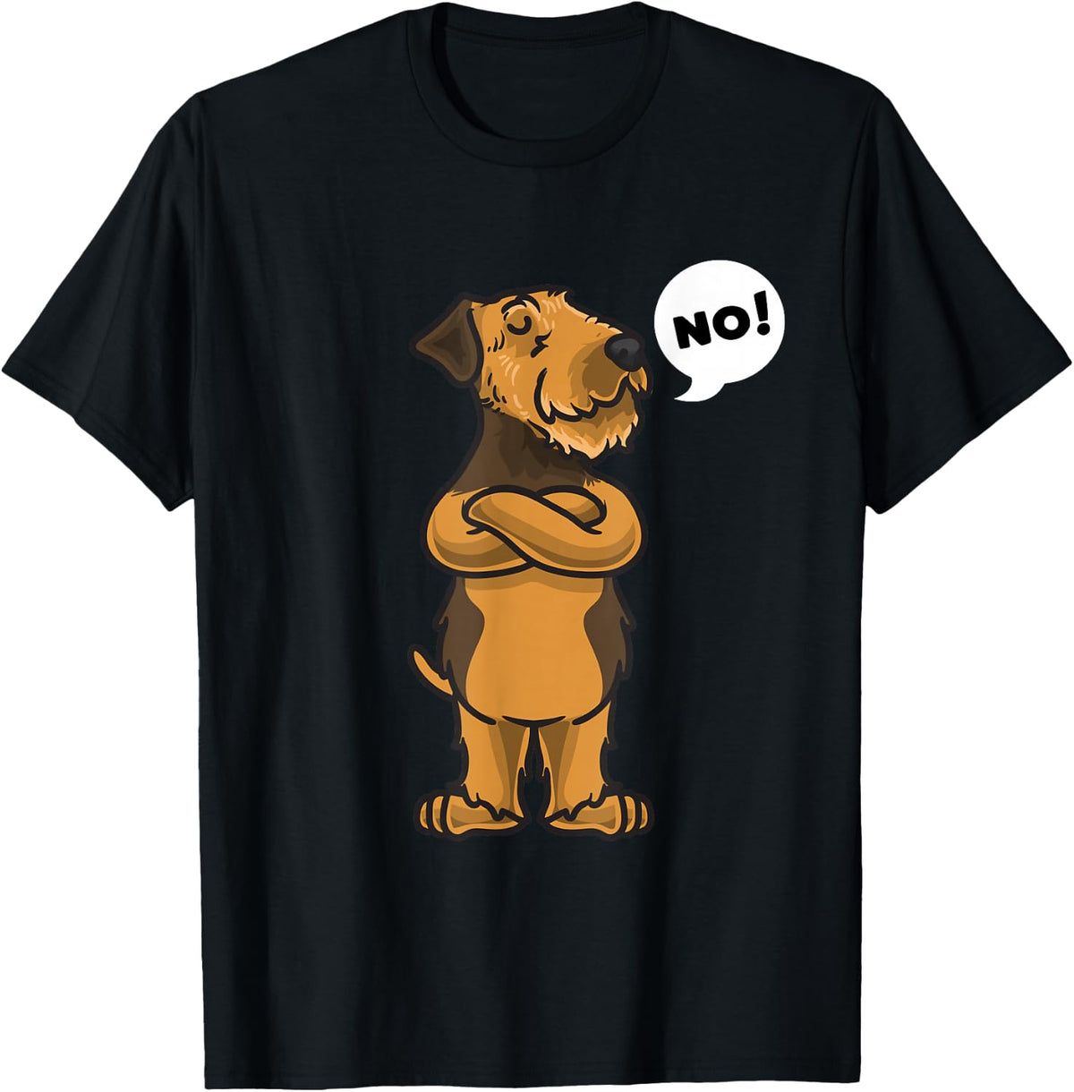 Stubborn Airedale Terrier Dog T-Shirt - Black