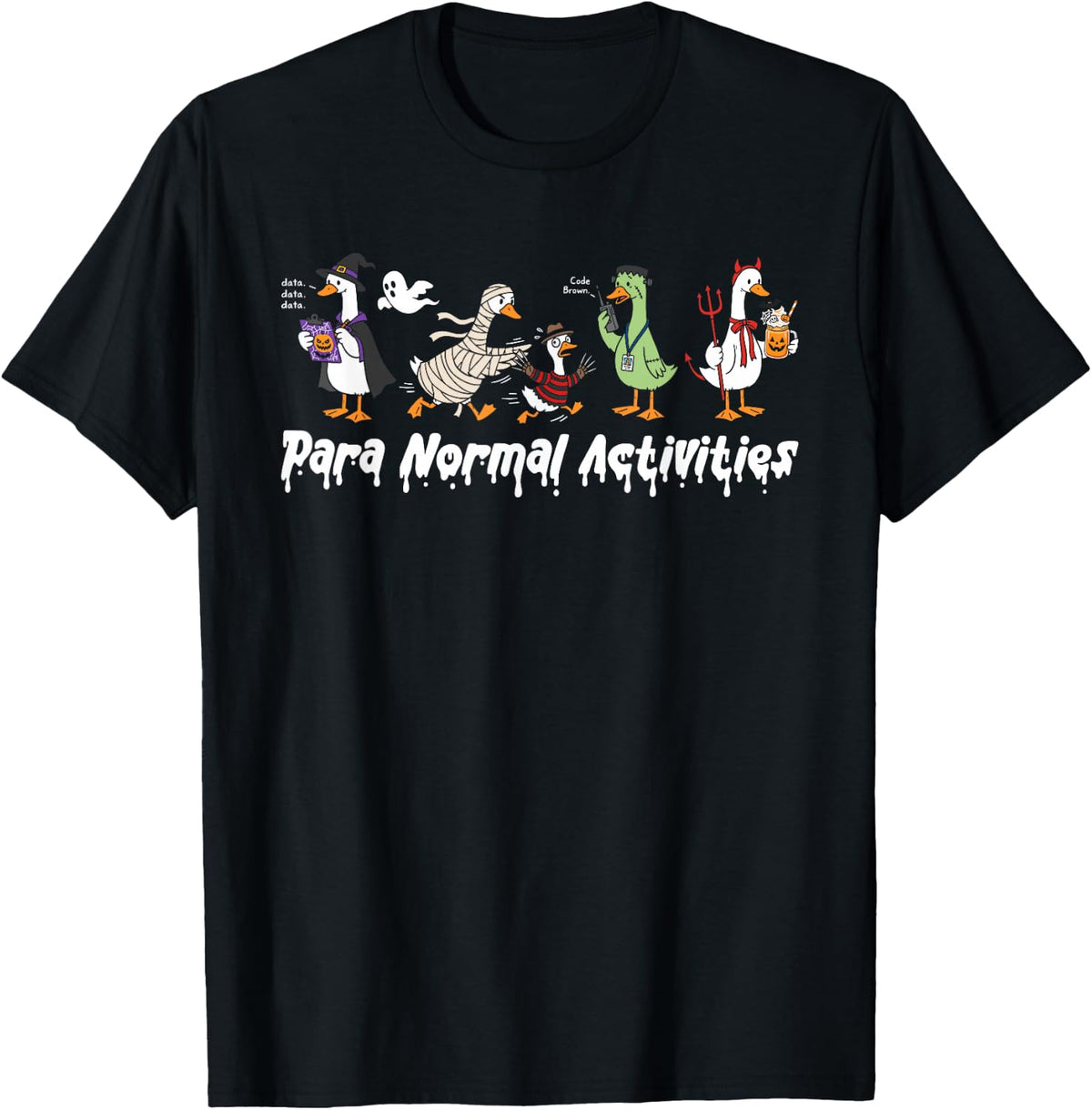 para Normal Activities SPED Teachers Goose Fall Halloween T-Shirt - Black