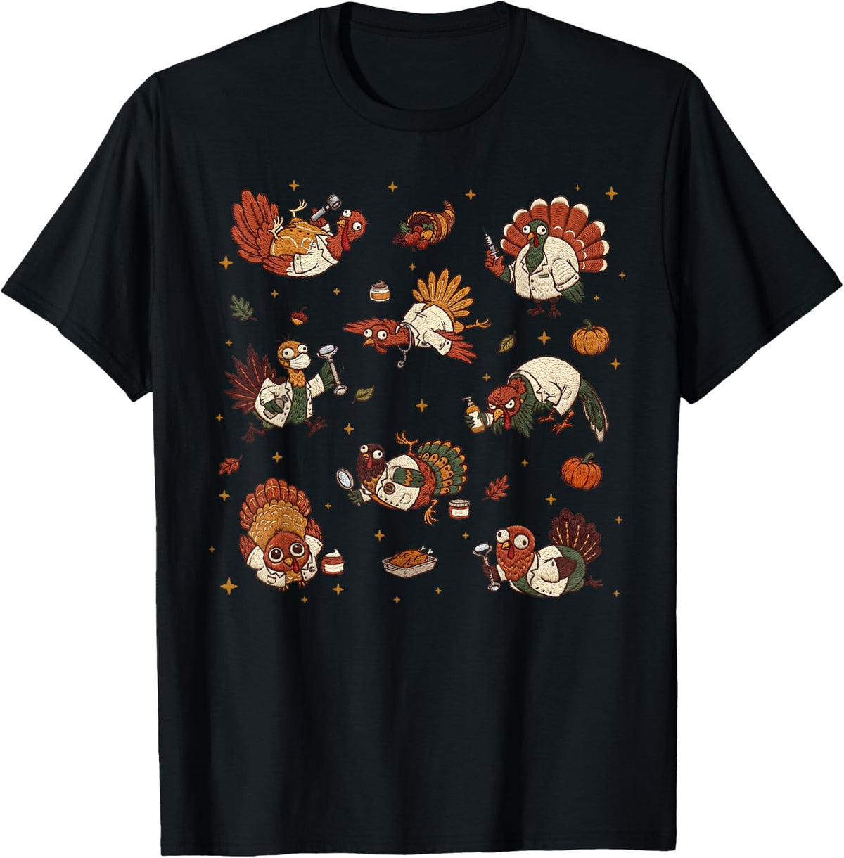 Turkey Dermatology Aesthetic Esthetician Thanksgiving Fall T-Shirt - Black