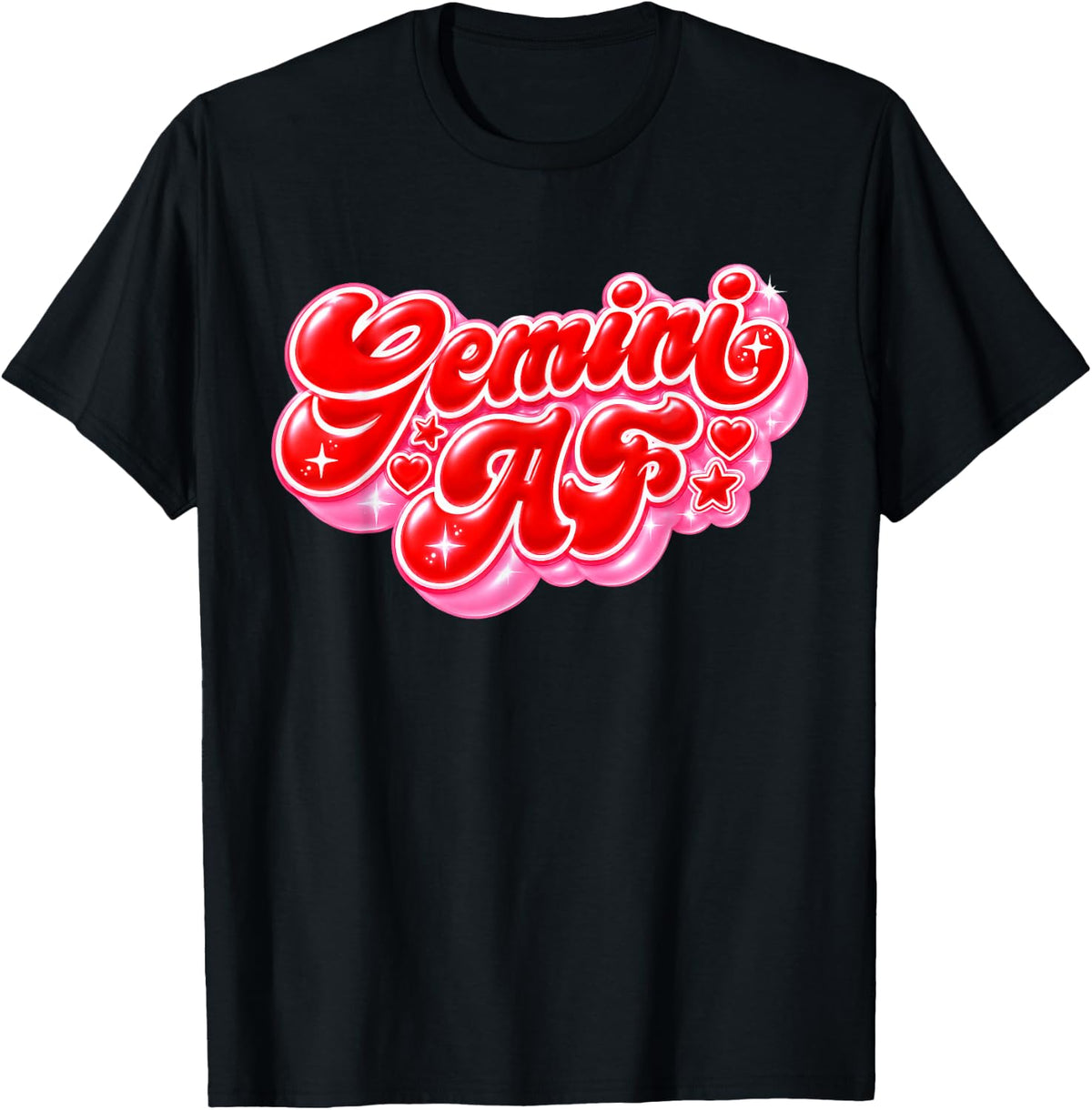 Gemini AF Funny Zodiac Sign Gemini Season Astrological T-Shirt - Black