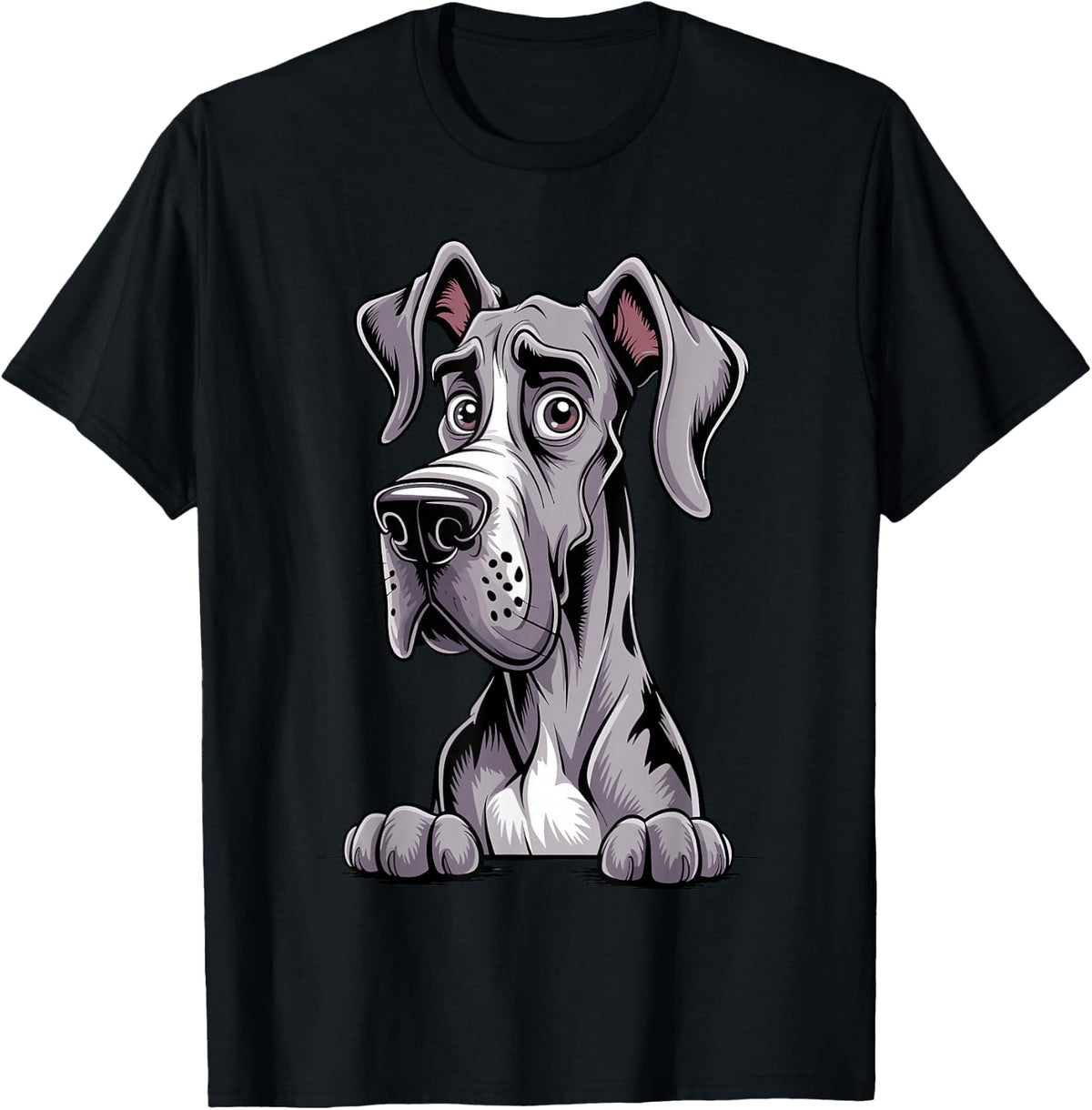 Funny Great Dane Art for Men Women Kids Great Dane Lovers T-Shirt - Black