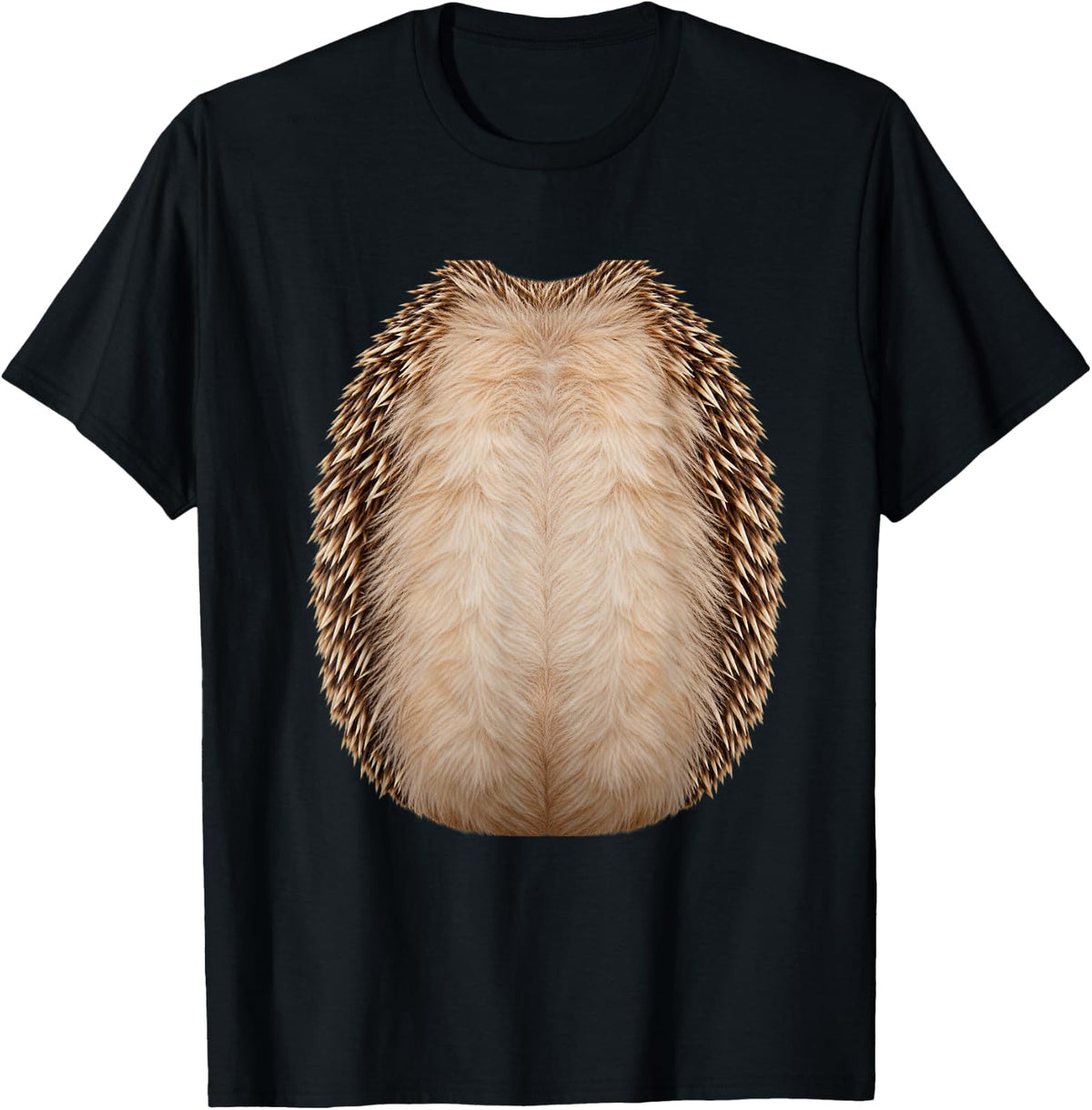 Hedgehog Belly Tummy Costume Realistic Spiny Hedgehog Body T-Shirt - Black