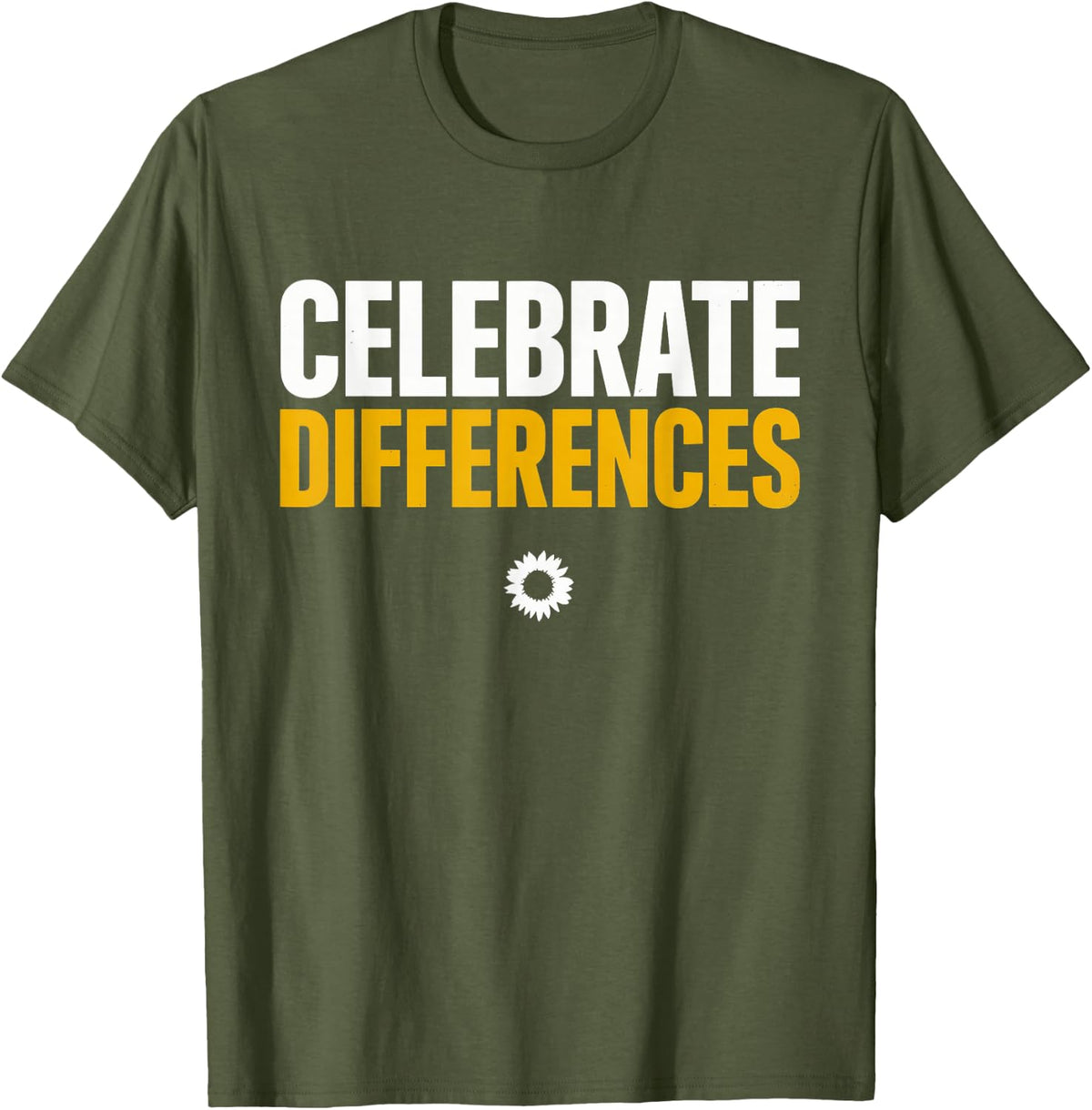 Celebrate Differences - Down Syndrome Awareness T-Shirt - Olive Green