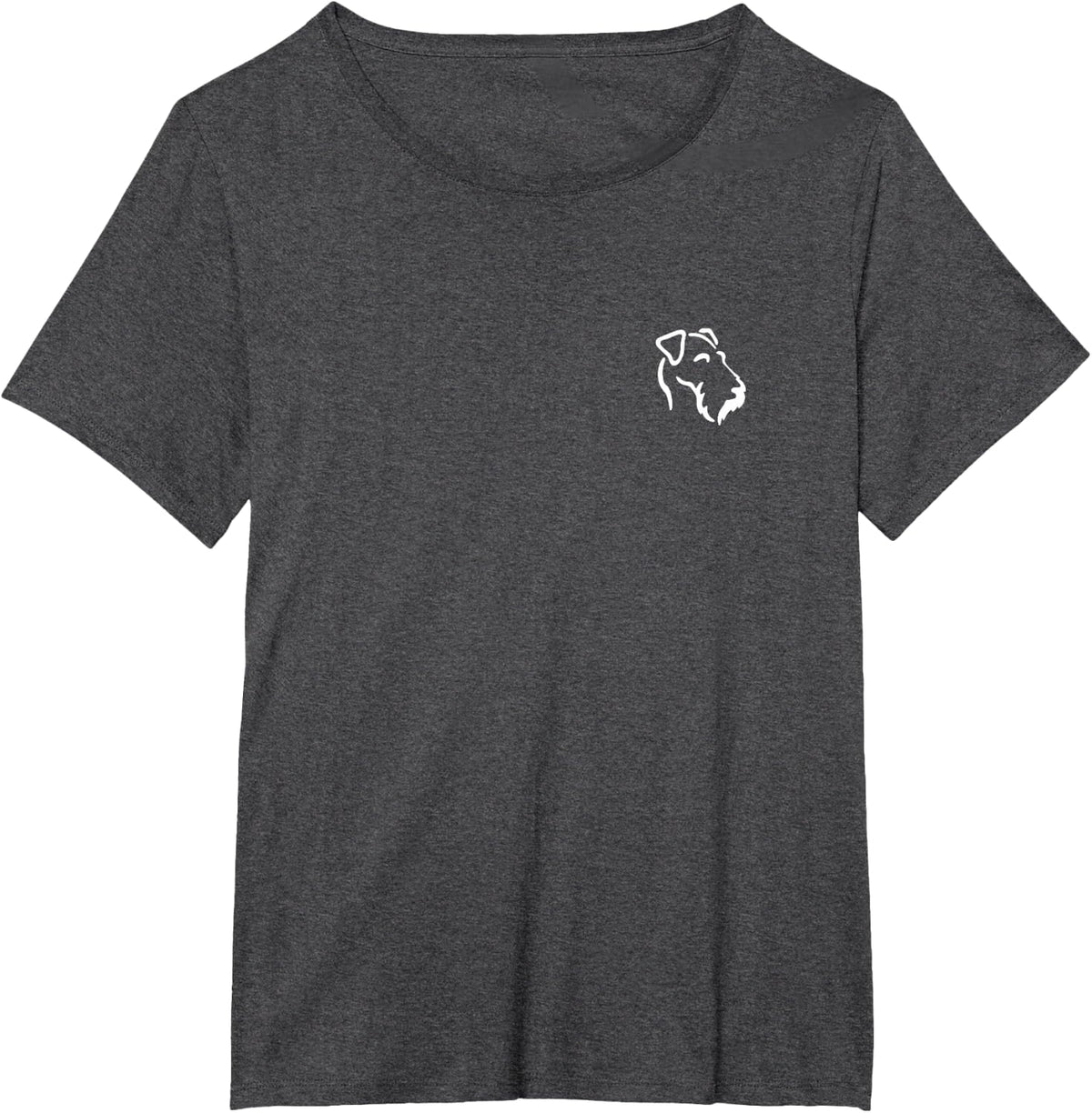 Airedale Terrier Simple Minimalist Line Art T-Shirt - Dark Heather Grey