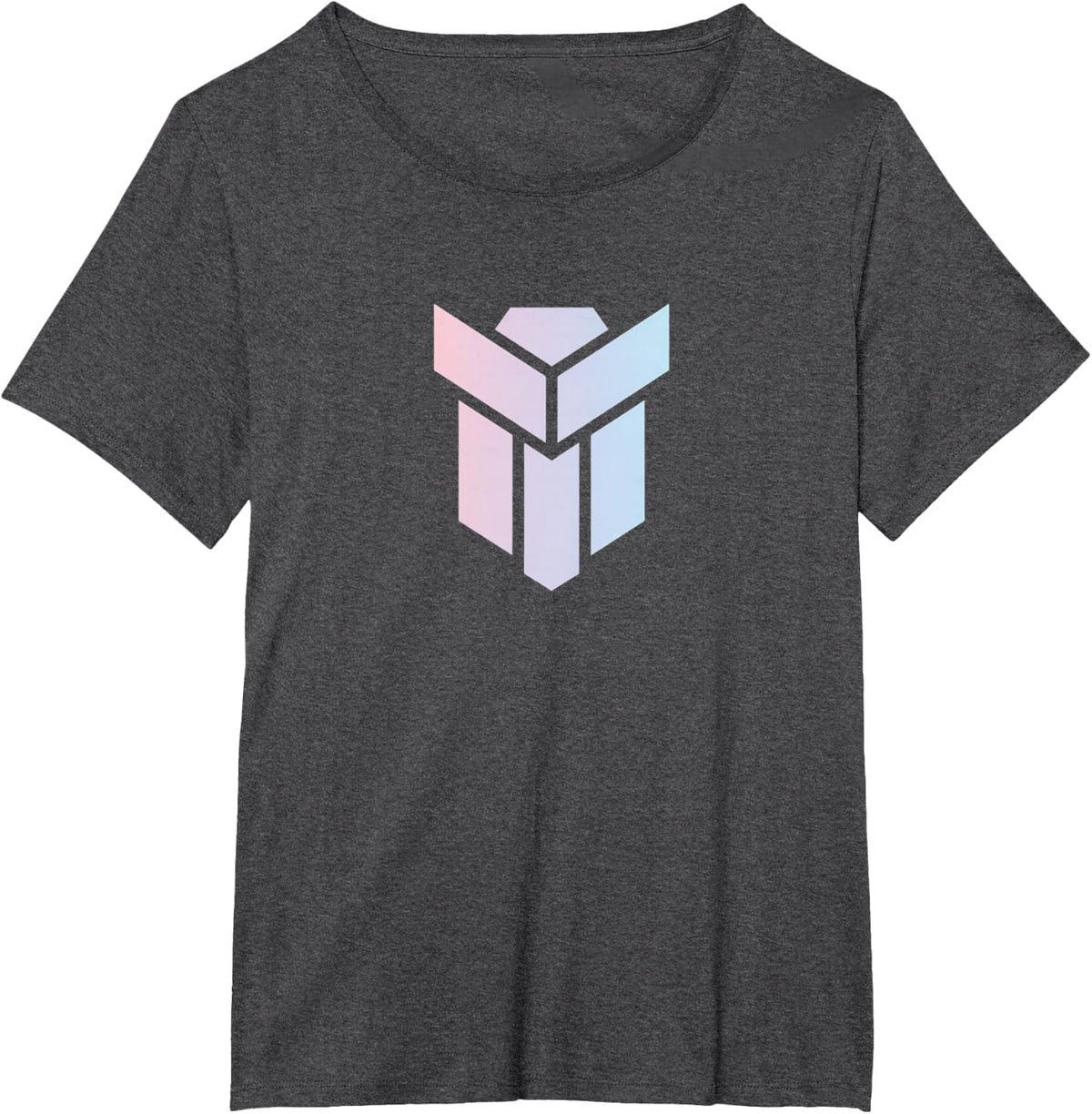 Futuristic Geometric Logo Vaporwave Aesthetic Retro Genres T-Shirt - Dark Heather Grey