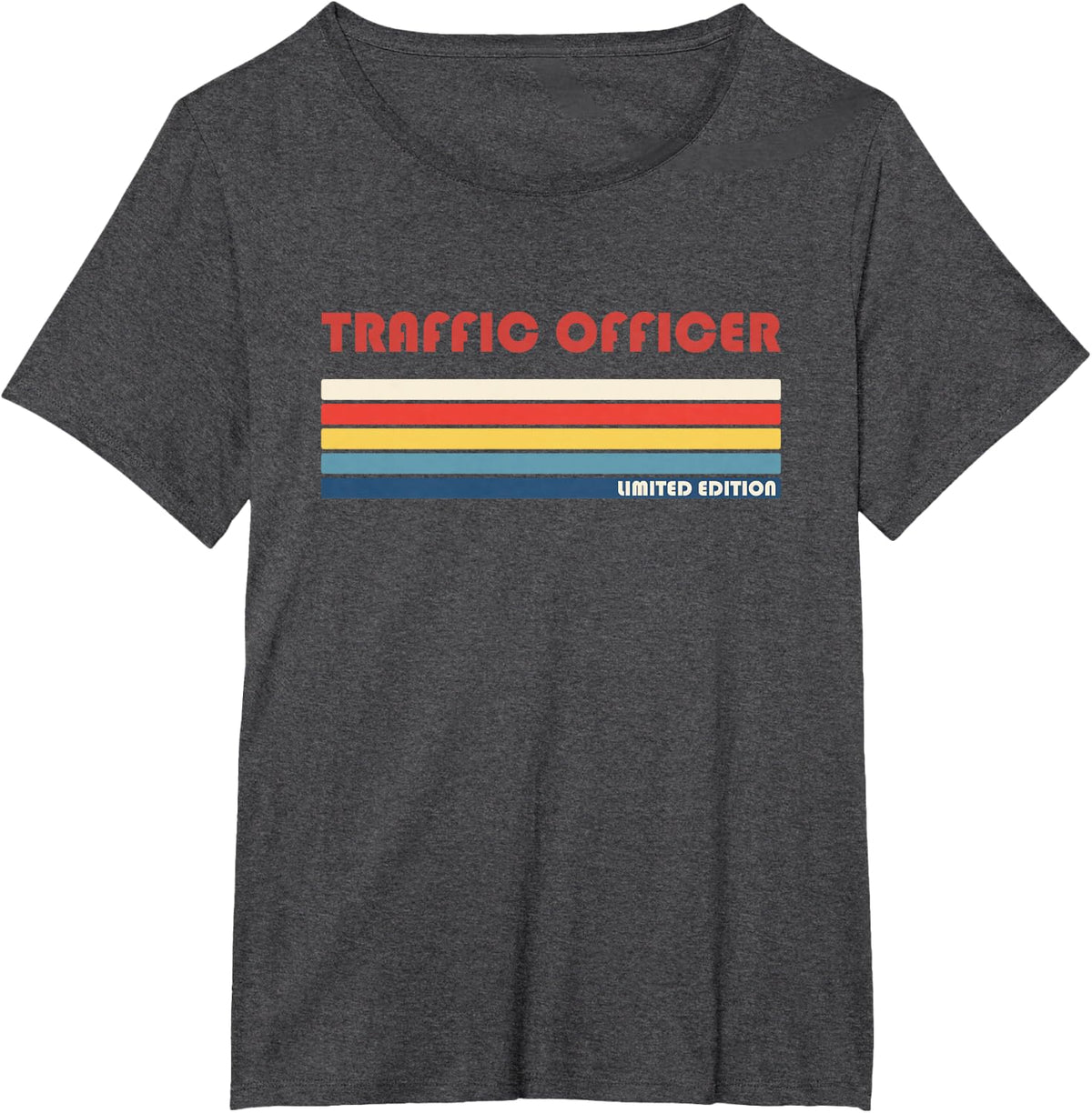 Traffic Officer Firefighter Policeretro Vintage T-Shirt - Dark Heather Grey