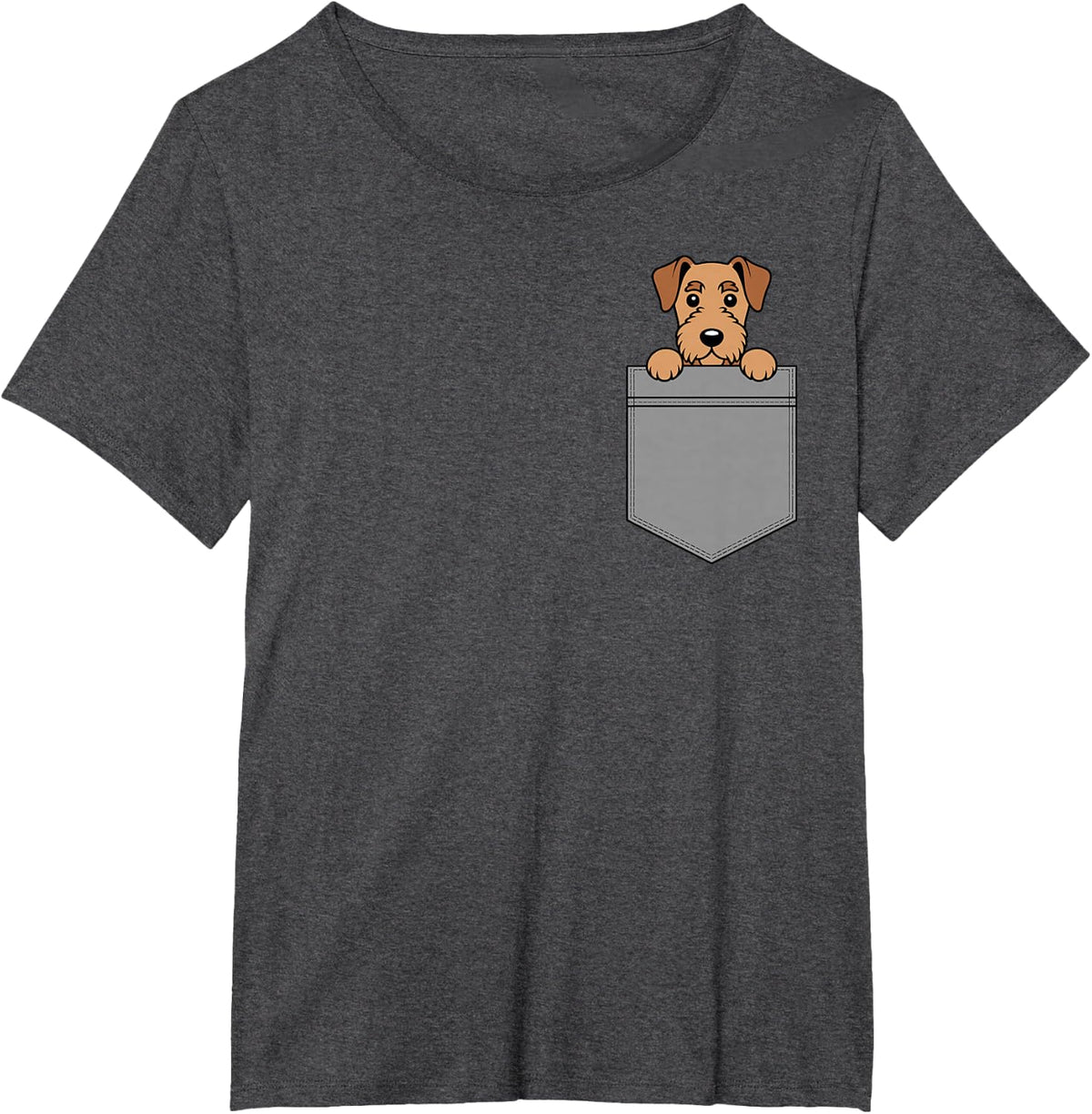 Airedale Terrier Art for Men Women Kids Airedale Terrier T-Shirt - Dark Heather Grey