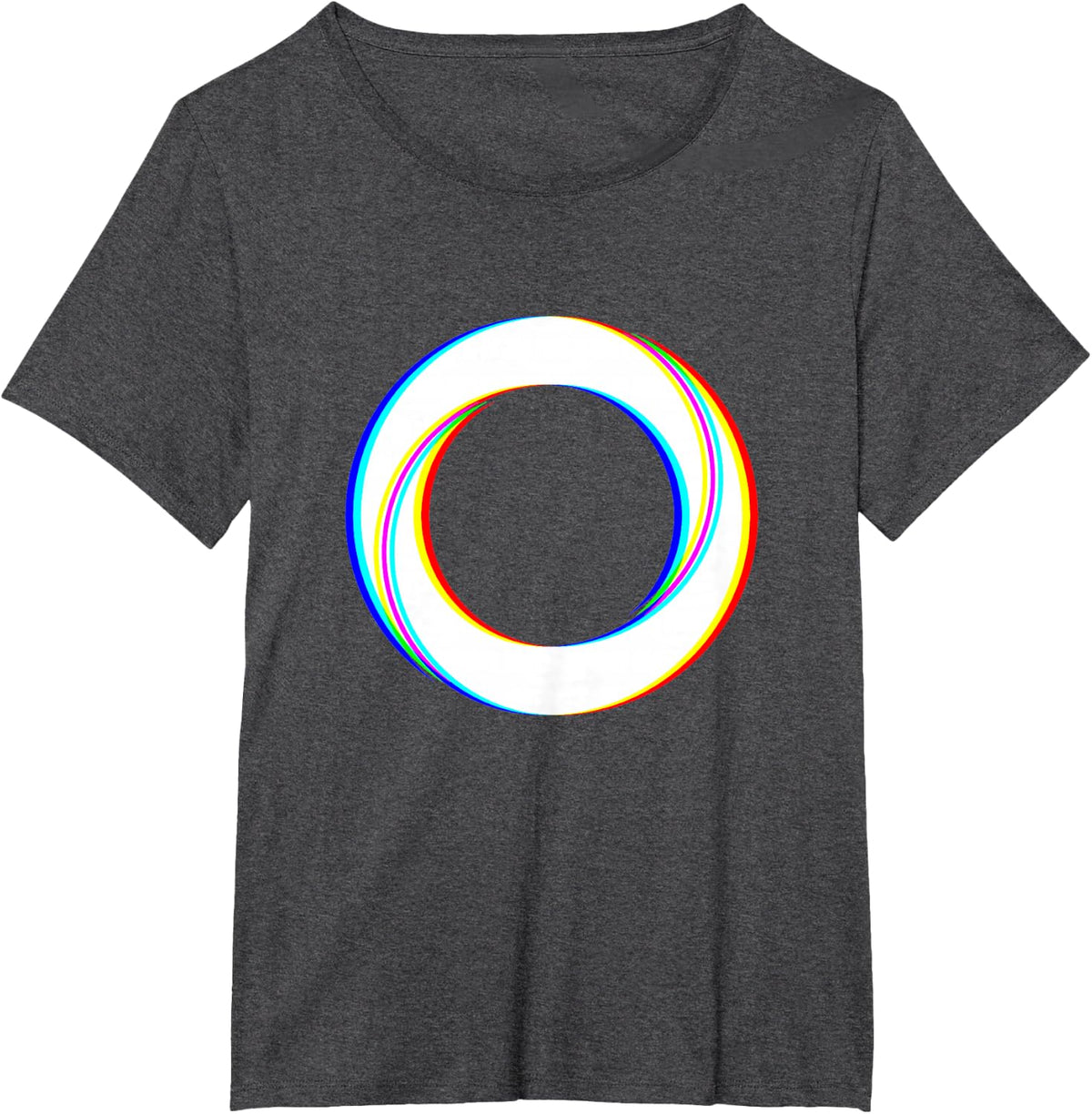 Geometric Circle Shape Abstract Art Surreal Raver Graphic T-Shirt - Dark Heather Grey