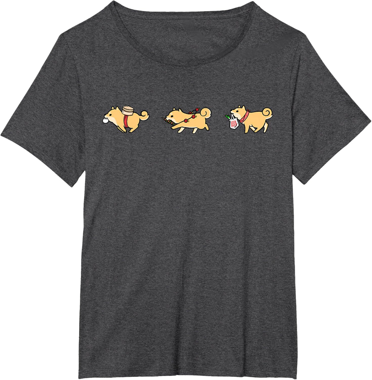 Grocery Shiba Inus T-Shirt - Dark Heather Grey