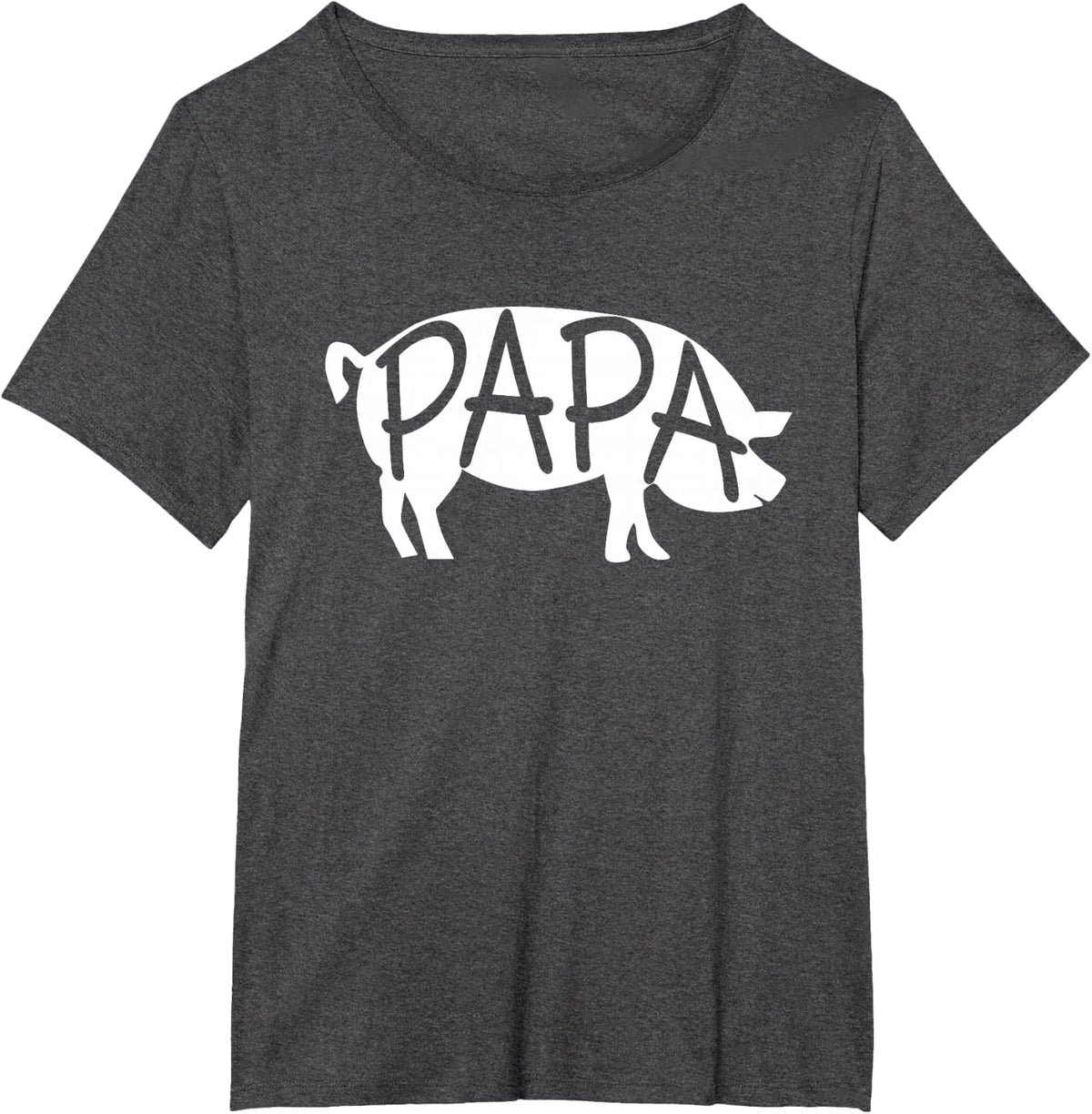 Papa Pig Shirt Gift For Pig Lover T-Shirt - Dark Heather Grey