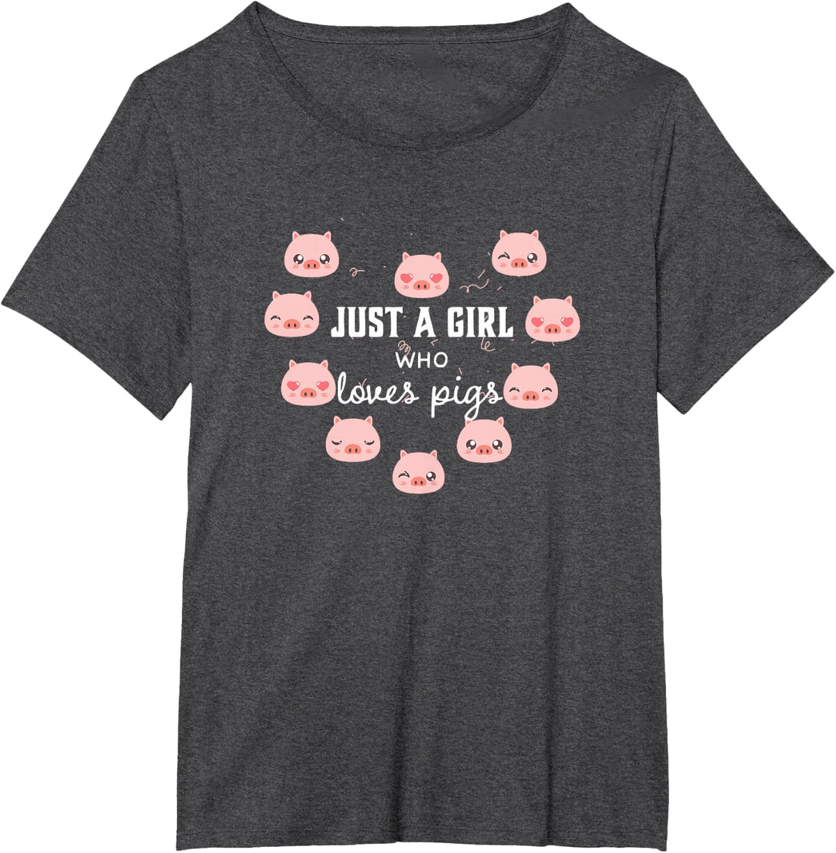 Just a Girl Who Loves Pigs Lovers and Breeder T-Shirt - Dark Heather Grey