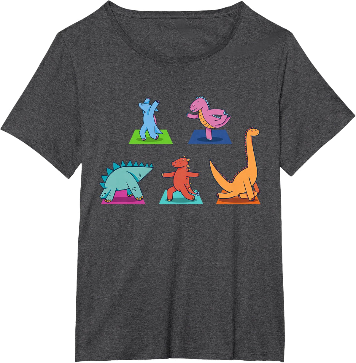 Dinosaur Yoga Outfit Meditation Namaste Dinosaur Yoga T-Shirt - Dark Heather Grey