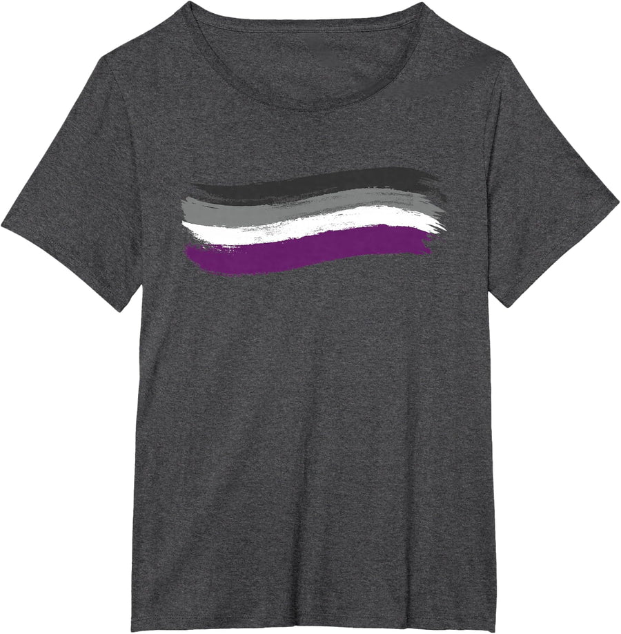 Asexual Pride Flag Pro LGBTQ Ally Equality Month Matching T-Shirt - Dark Heather Grey