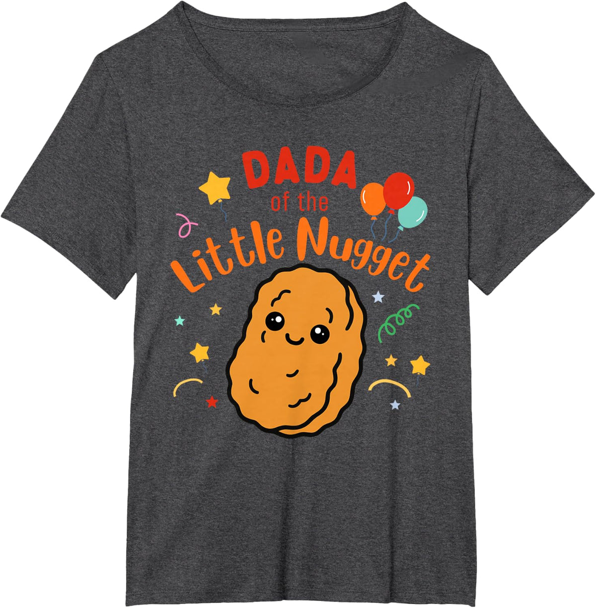 Dada of the Little Nugget Turning One 1st Birthday Matching T-Shirt - Dark Heather Grey