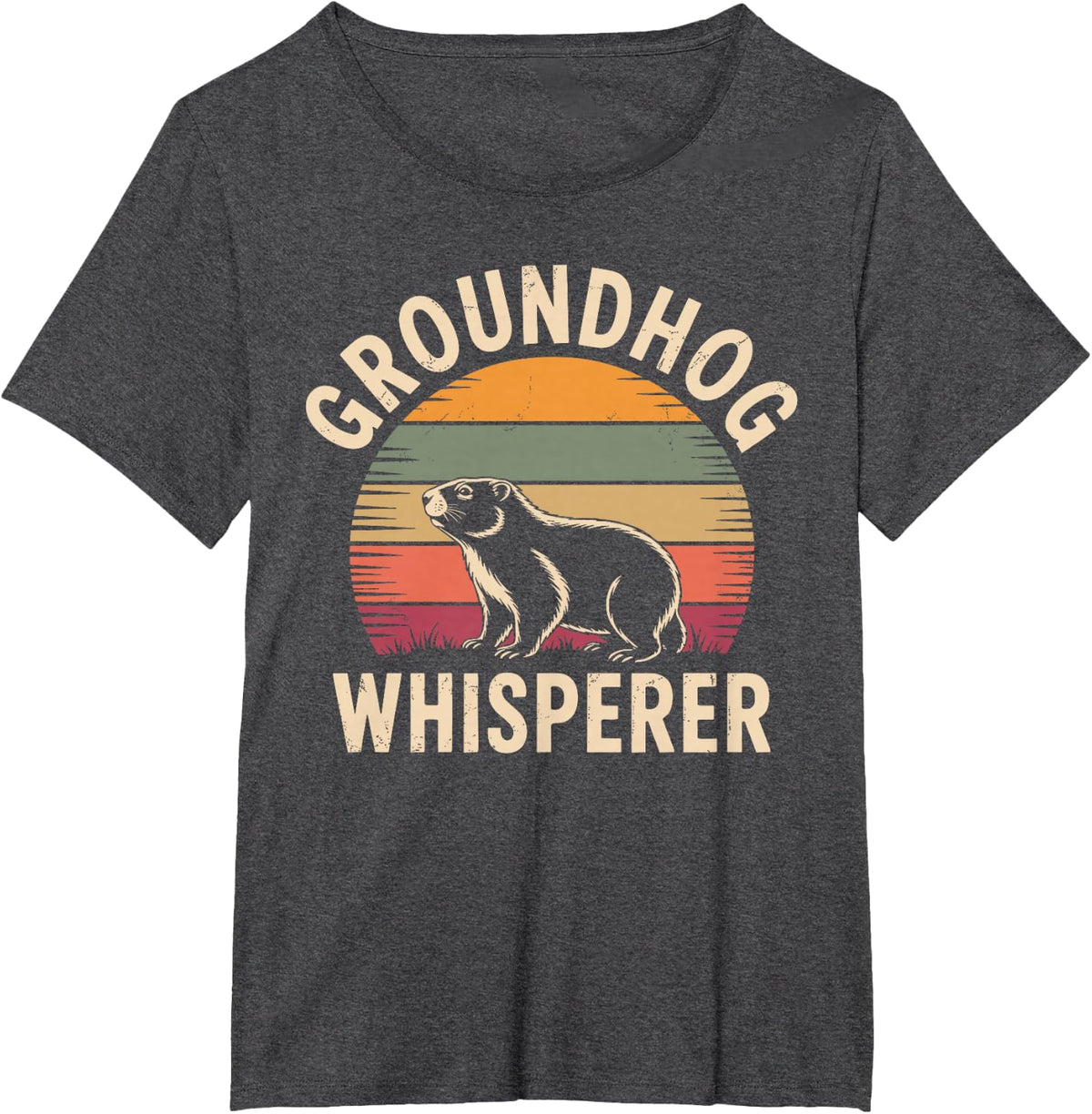 Cool Groundhog Art for Men Women Groundhog Day Lover T-Shirt - Dark Heather Grey