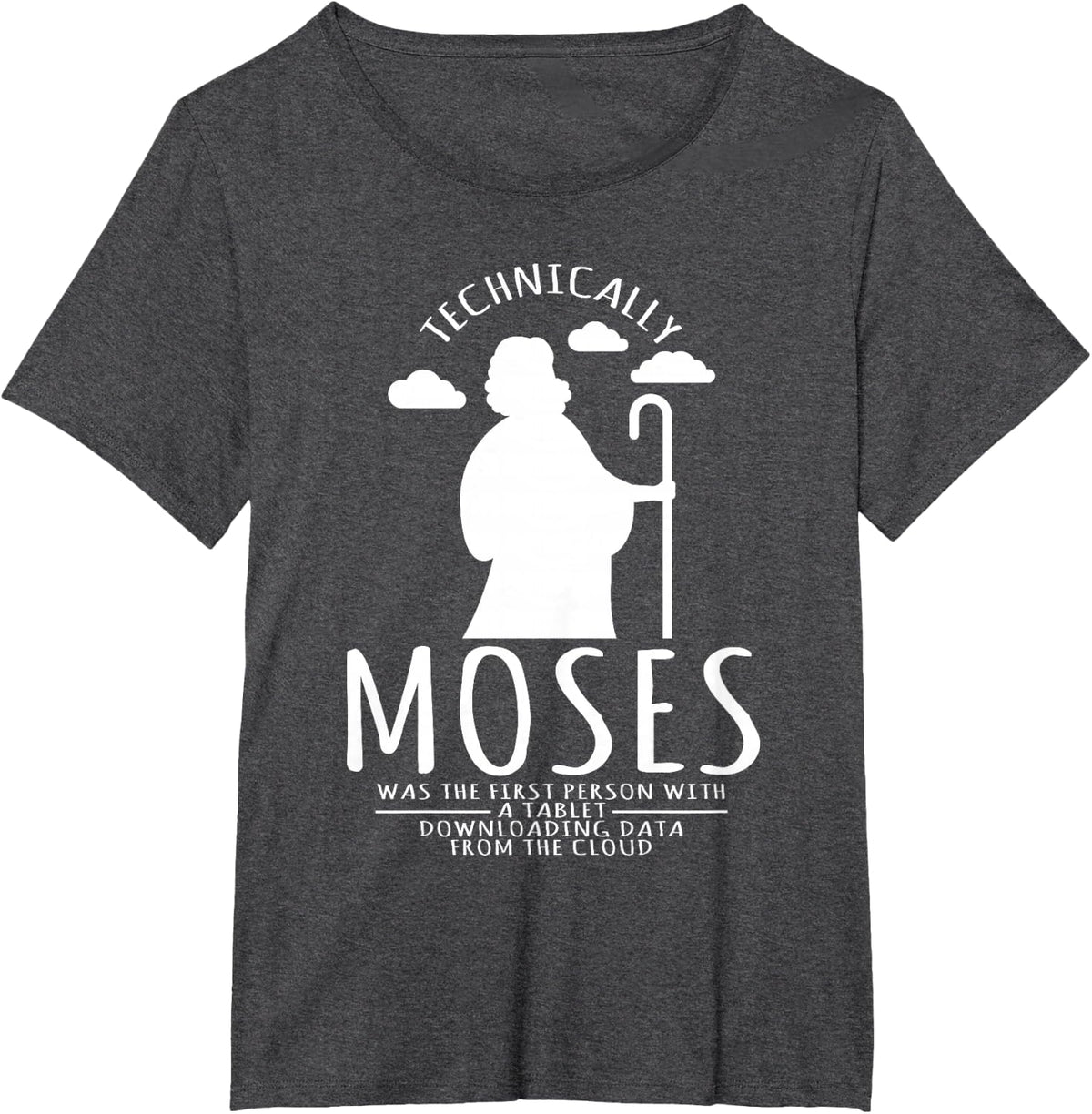 Computer Nerd Moses Was The First Person With A Tablet T-Shirt Tech Tees Funny Programmer T Shirts For Men Women - Dark