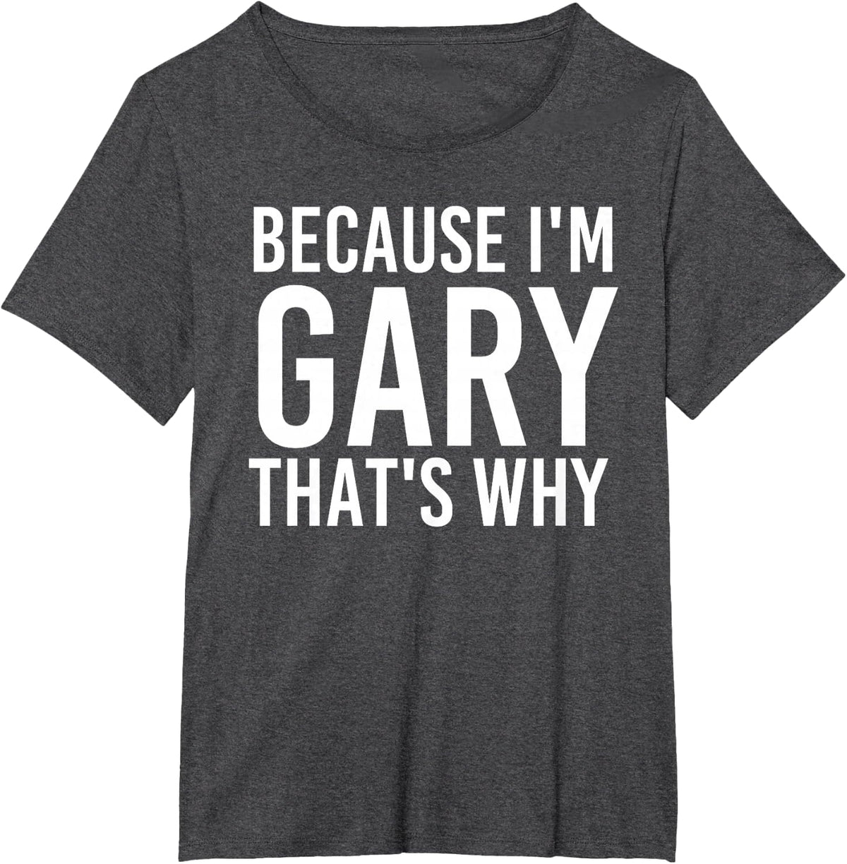 BECAUSE I'M GARY THAT'S WHY Fun Shirt Funny Gift Idea T-Shirt - Dark Heather Grey