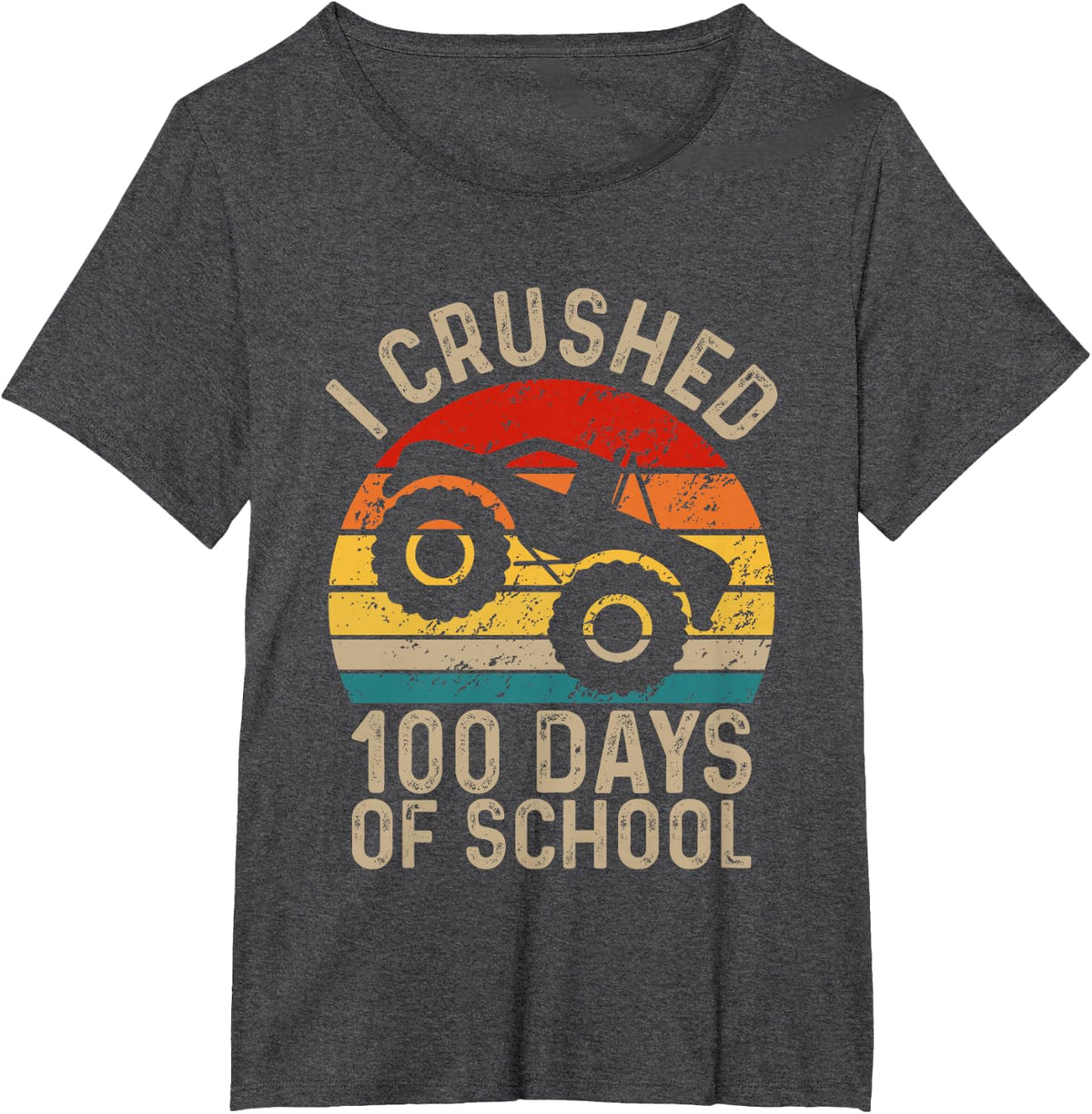 I Crushed 100 Days Of School Boys Kids 100th Day Of School T-Shirt - Dark Heather Grey