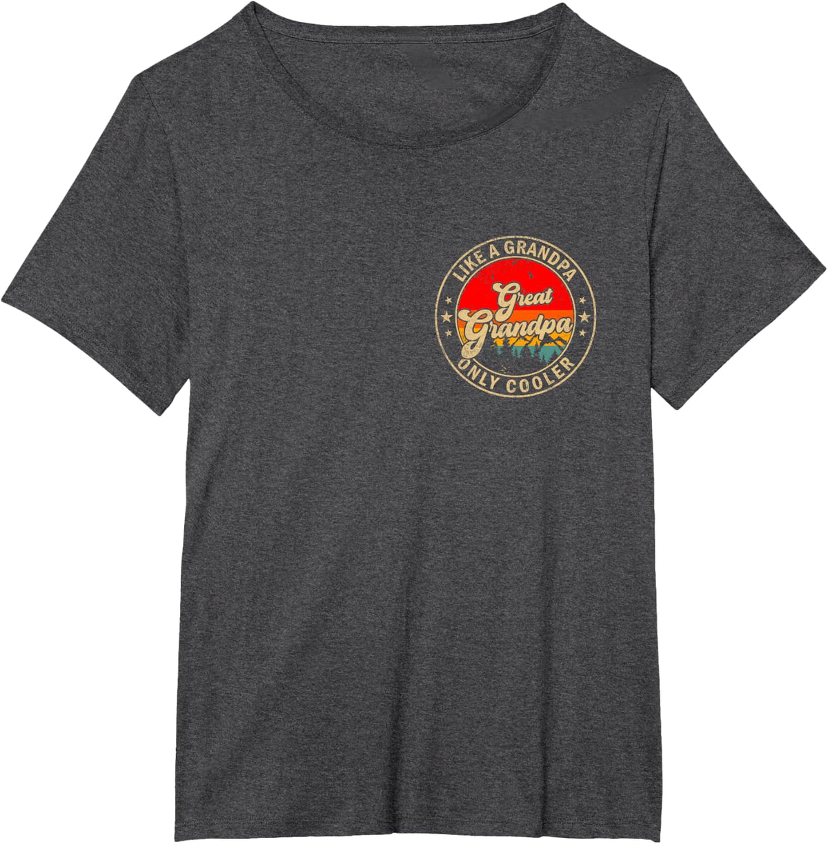 Great Grandpa Like A Grandpa Only Cooler Retro for Grandpa T-Shirt - Dark Heather Grey