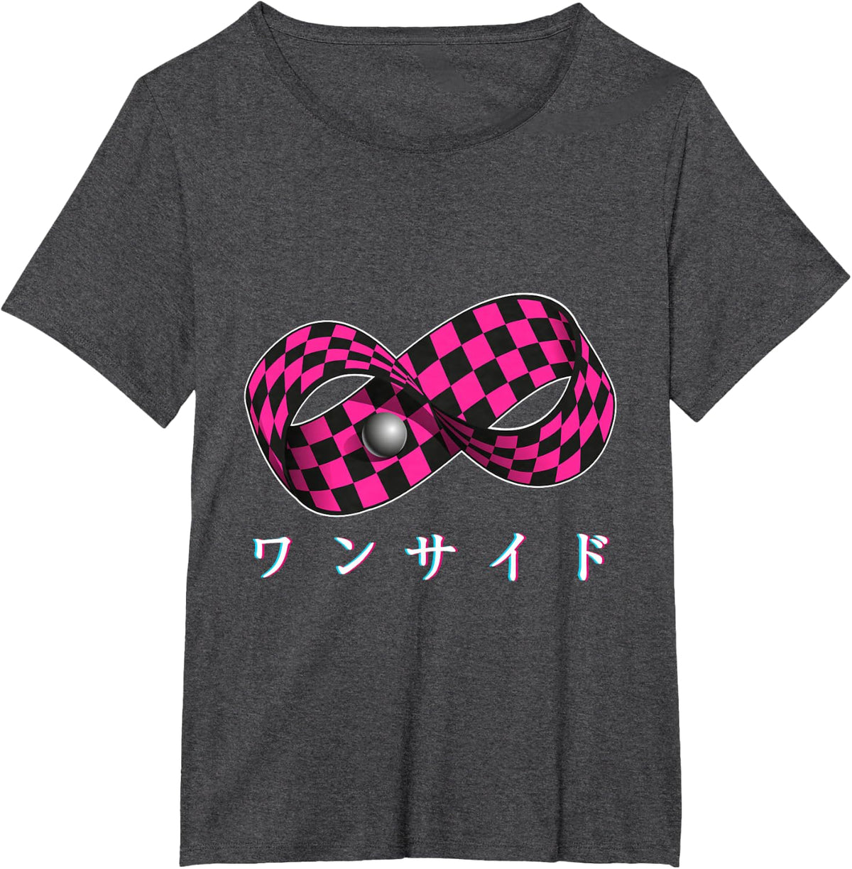 Mobius Strip Moebius Loop or Band - Vaporwave Japanese Otaku T-Shirt - Dark Heather Grey