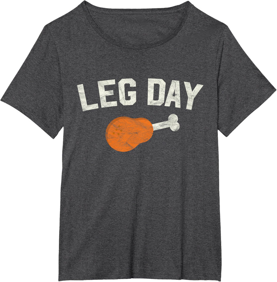 Lazy Leg Day Feast Apparel Dinner Party Gift Unisex-Adults T-Shirt Black Small Modern Thanksgiving Themed T-Shirt - Dark