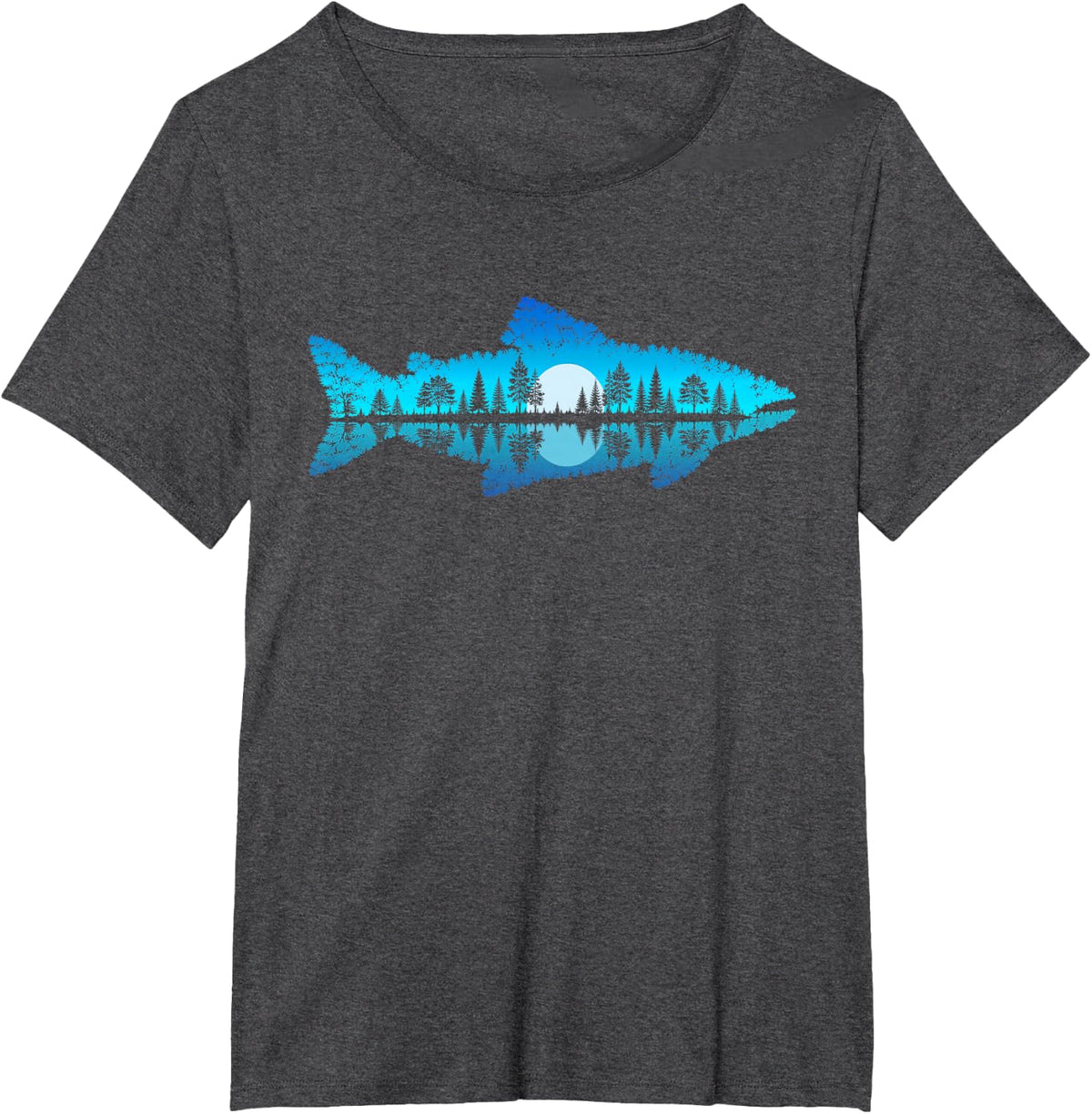 Trout Fly Fishing Outdoor Forest Nature Wildlife Fisherman T-Shirt - Dark Heather Grey