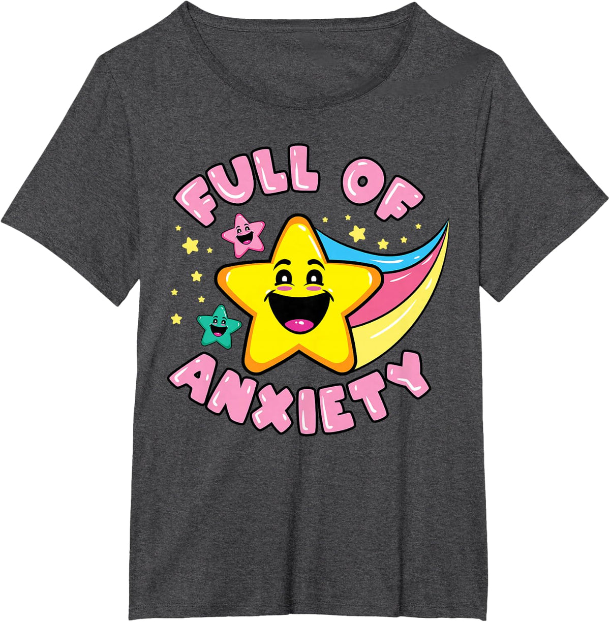 Mental Health Awareness Full of Anxiety Kawaii T-Shirt - Dark Heather Grey