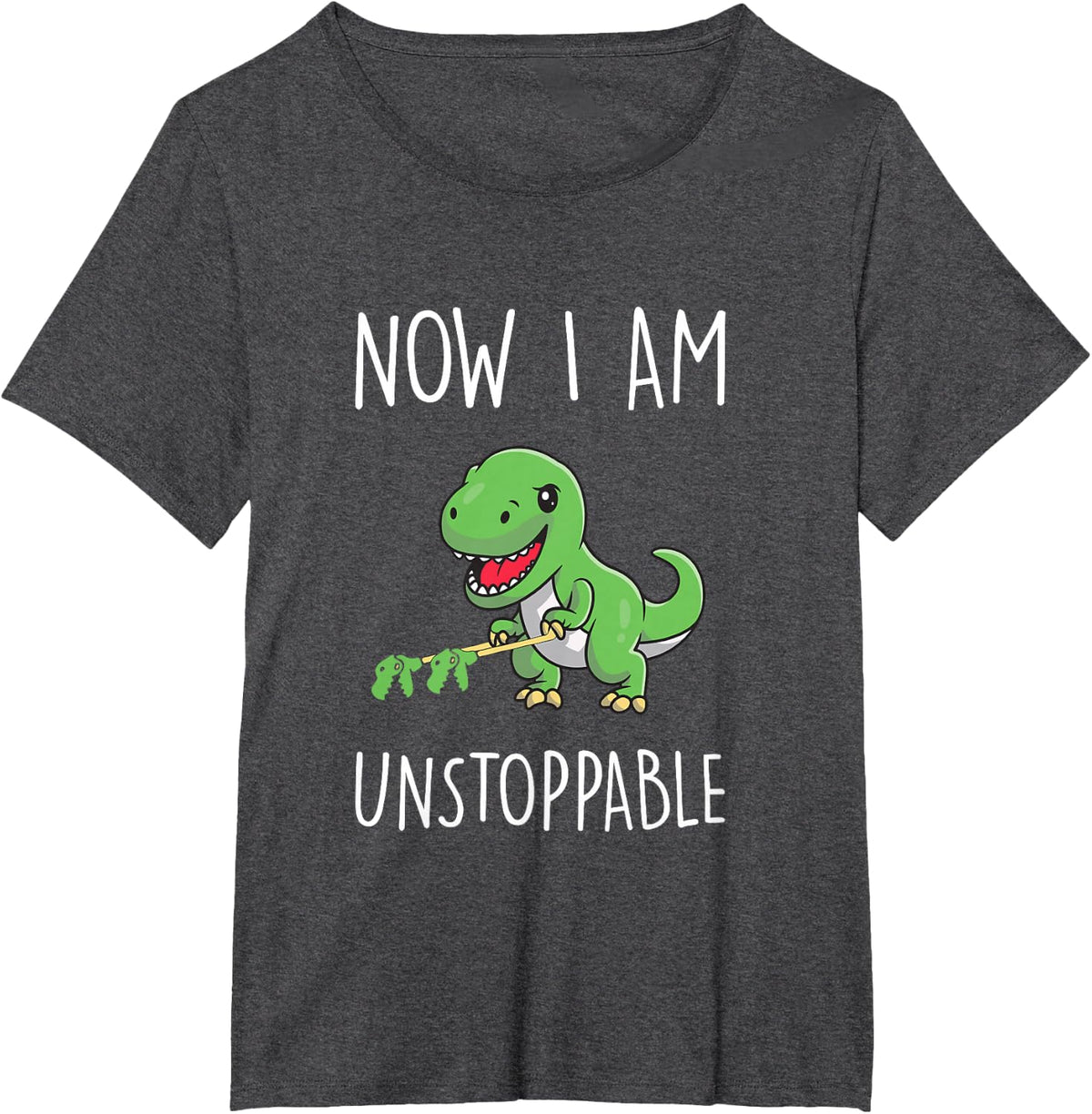 Now I Am Unstoppable Gift Funny Claw Grabber T Rex Dinosaur T-Shirt - Dark Heather Grey