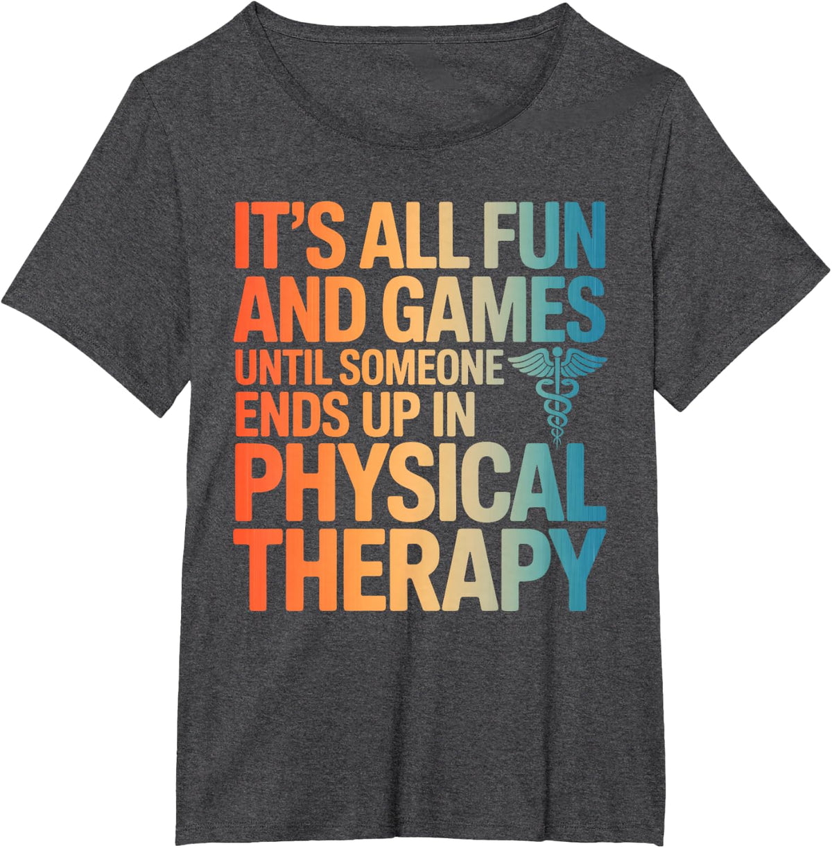 Physical Therapy Art for Men Women PT Physical Therapist T-Shirt - Dark Heather Grey