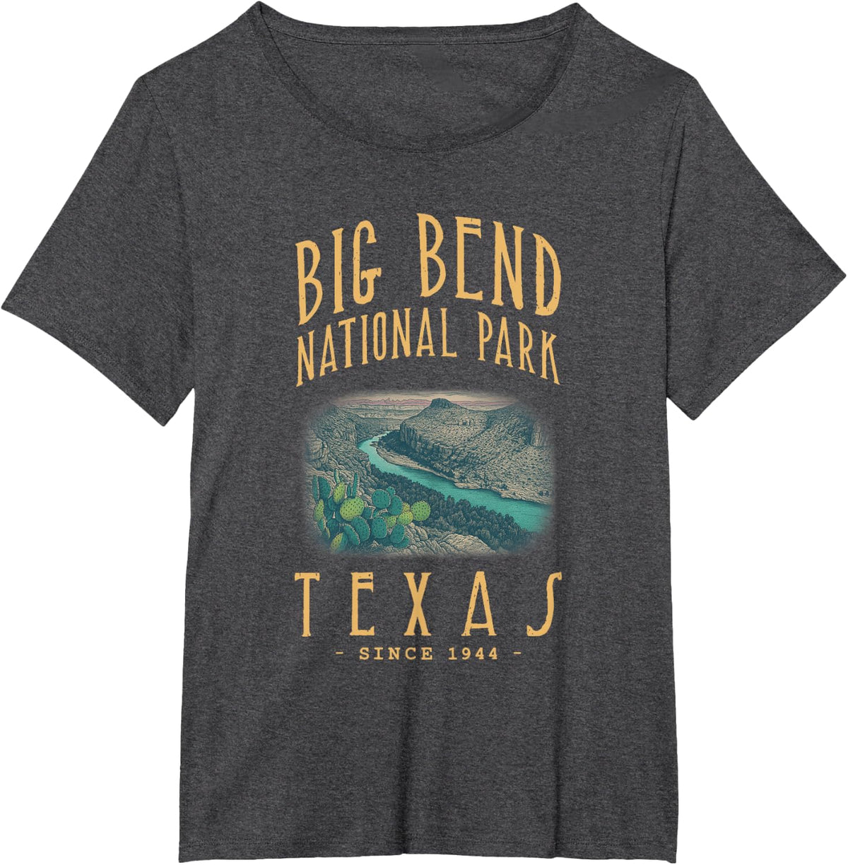 BIG BEND NATIONAL PARK, TEXAS. CAMPING, HIKER T-Shirt - Dark Heather Grey